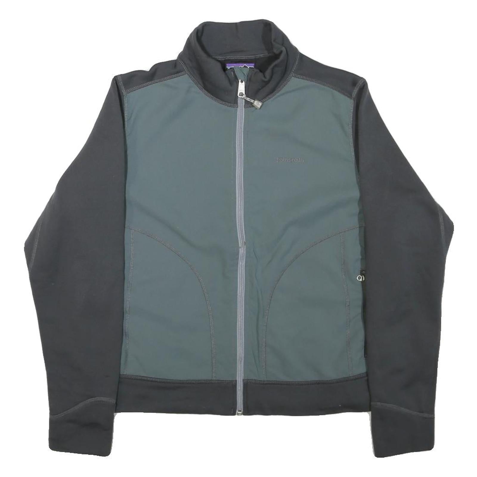 PATAGONIA Womens Grey & Black Jacket M Polyester Blend Plain Zip Outdoor Casual Refurbished - N/A refurbished available on Cerqular