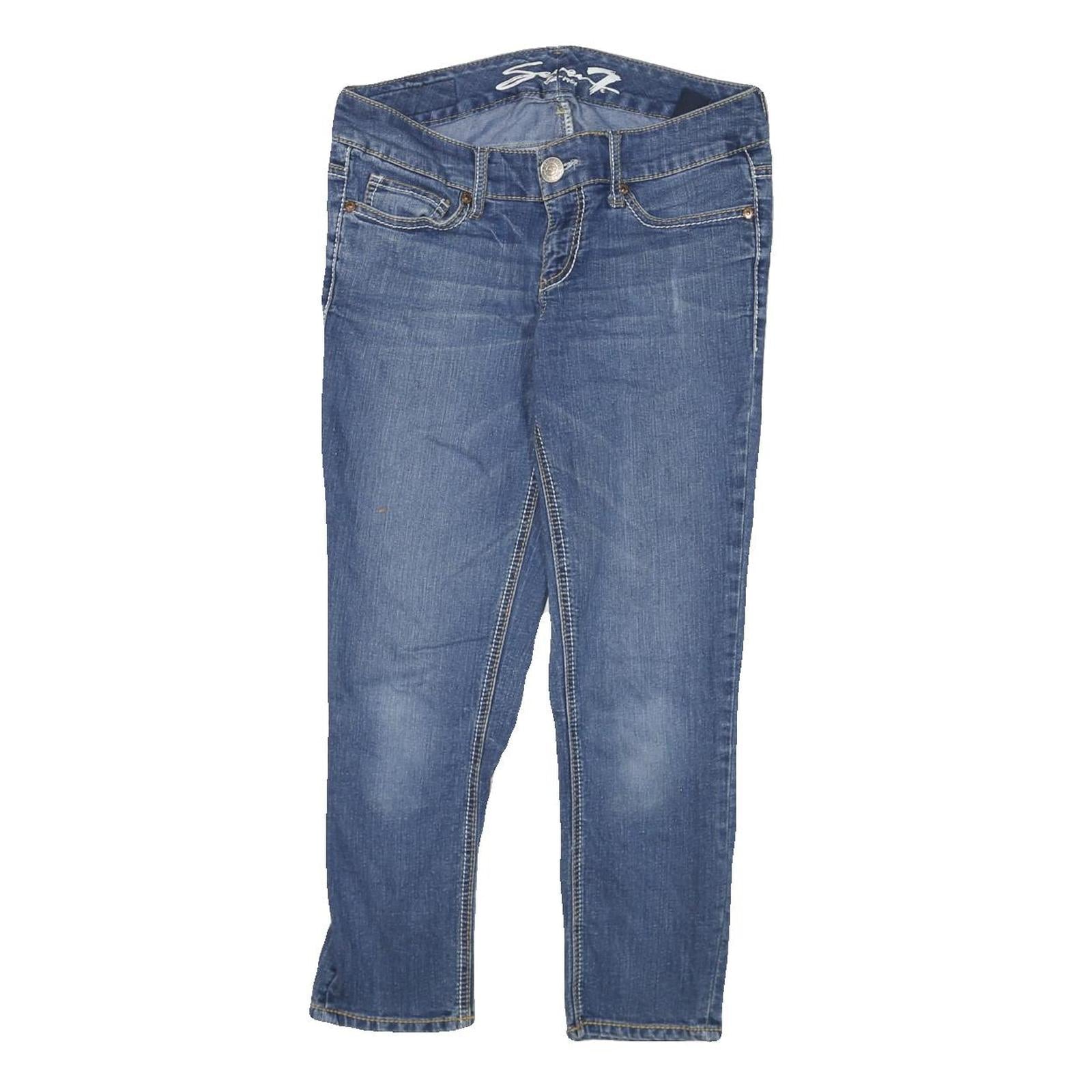 SEVEN7 Womens Slim Blue Denim Jeans W30 L25 Stylish Comfort Zip Closure Refurbished - N/A refurbished available on Cerqular
