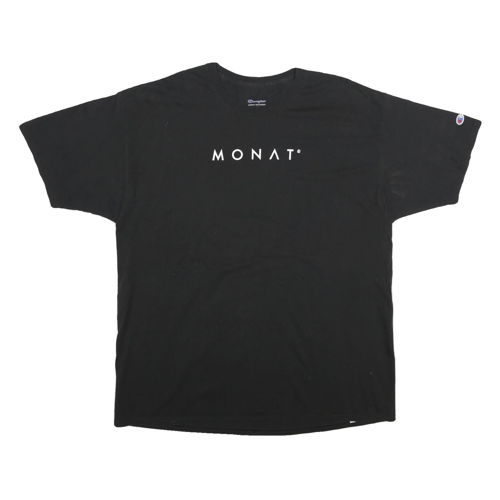 CHAMPION Mens Black Cotton Graphic T-Shirt 2XL Short Sleeve Crew Neck Magic Refurbished - N/A refurbished available on Cerqular