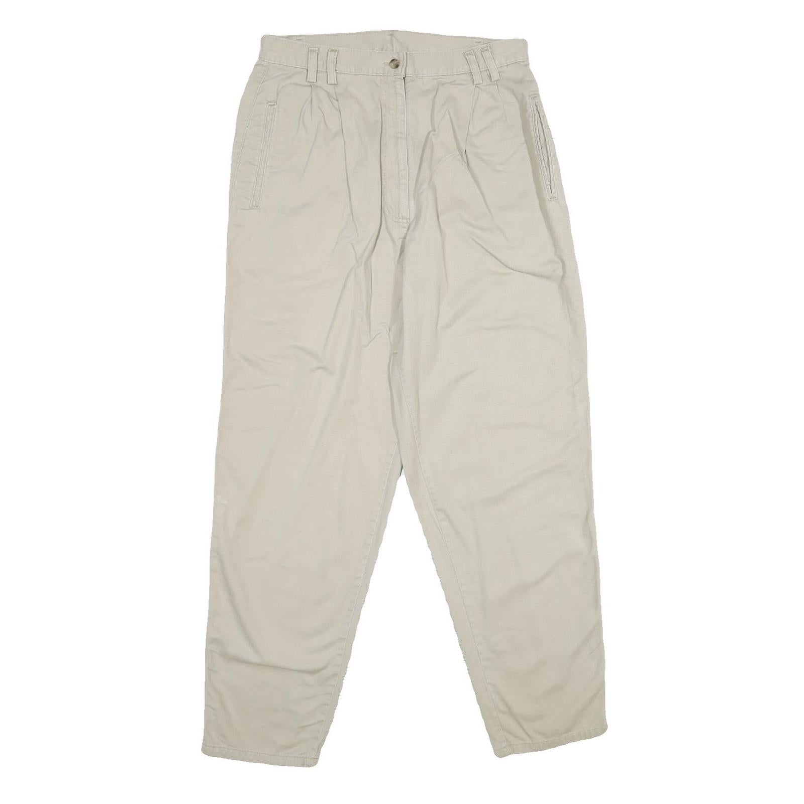 WOOLRICH Womens Cotton Beige Regular Straight Trousers W32 L31 Classic Zip Refurbished - N/A refurbished available on Cerqular