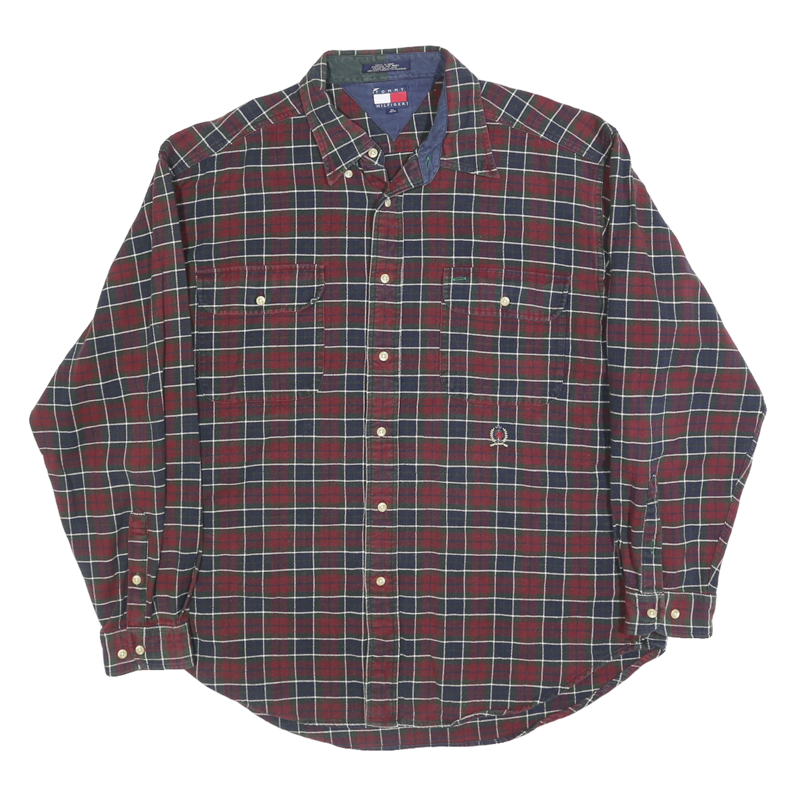 Buy TOMMY HILFIGER Mens Red & Navy Check Shirt XL Button-Down Long Sleeve Cotton Refurbished - $31.19 TOMMY HILFIGER Mens Red & Navy Check Shirt XL Button-Down Long Sleeve Cotton Refurbished - N/A refurbished available on Cerqular