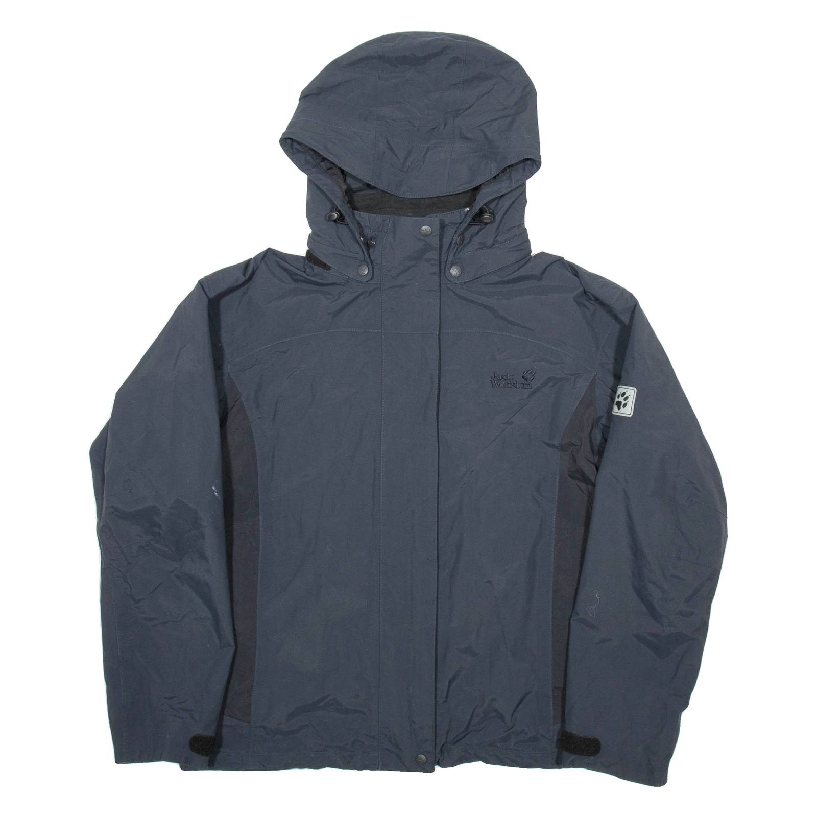 JACK WOLFSKIN Womens Rain Coat Black Hooded UK 16 Refurbished - N/A refurbished available on Cerqular