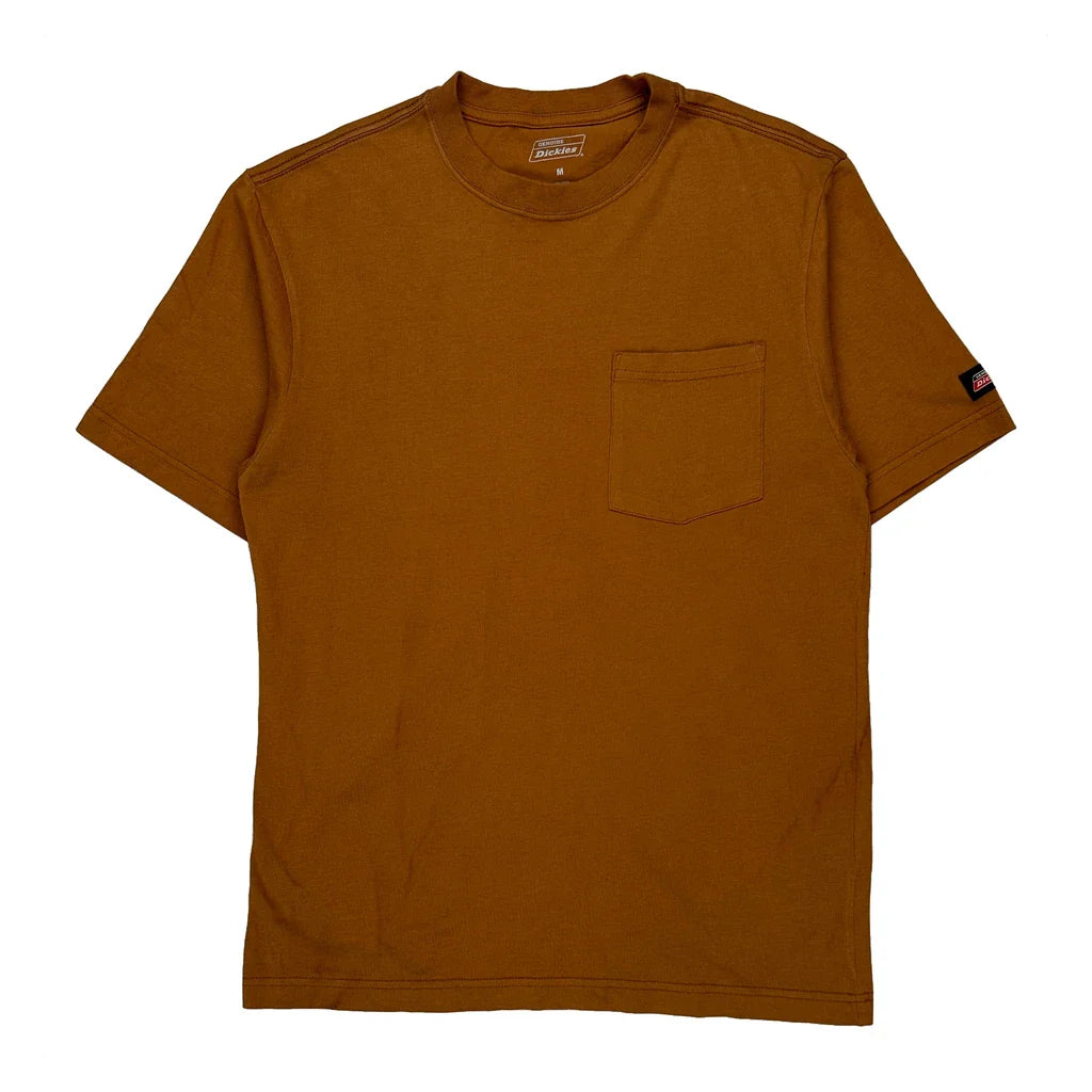Dickies T-Shirt - Medium Brown Cotton Refurbished - Thrifted (note: this is a term often used to describe second- refurbished available on Cerqular