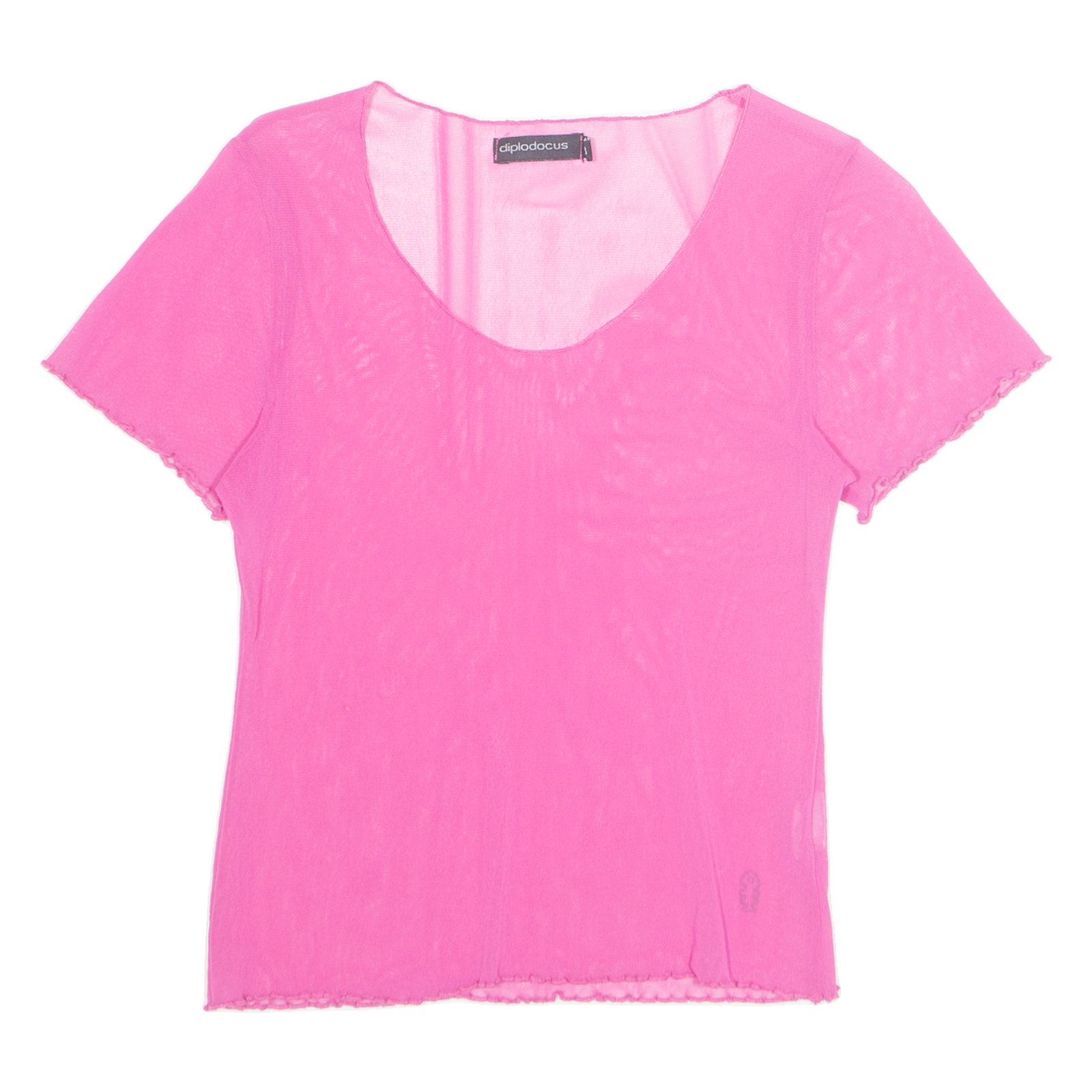 DIPLODOCUS Sheer Womens Top Pink V-Neck Nylon S Refurbished - N/A refurbished available on Cerqular