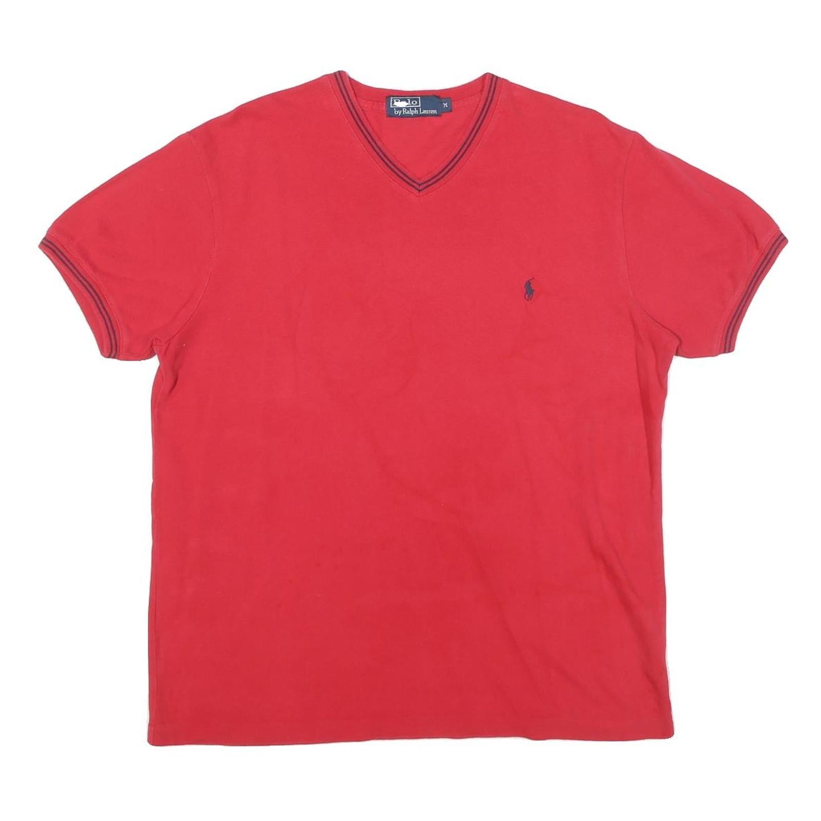 Buy POLO RALPH LAUREN Mens Red V-Neck Short Sleeve T-Shirt M Cotton Blend Casual Refurbished - $25.99 POLO RALPH LAUREN Mens Red V-Neck Short Sleeve T-Shirt M Cotton Blend Casual Refurbished - N/A refurbished available on Cerqular