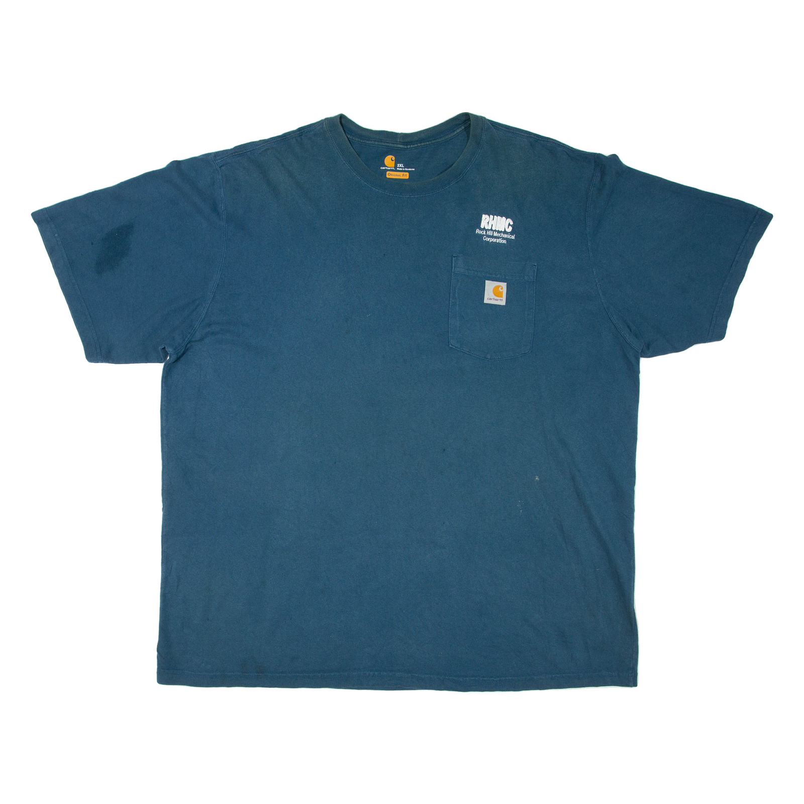 CARHARTT Mens T-Shirt Blue Crew Neck 2XL Refurbished - N/A refurbished available on Cerqular