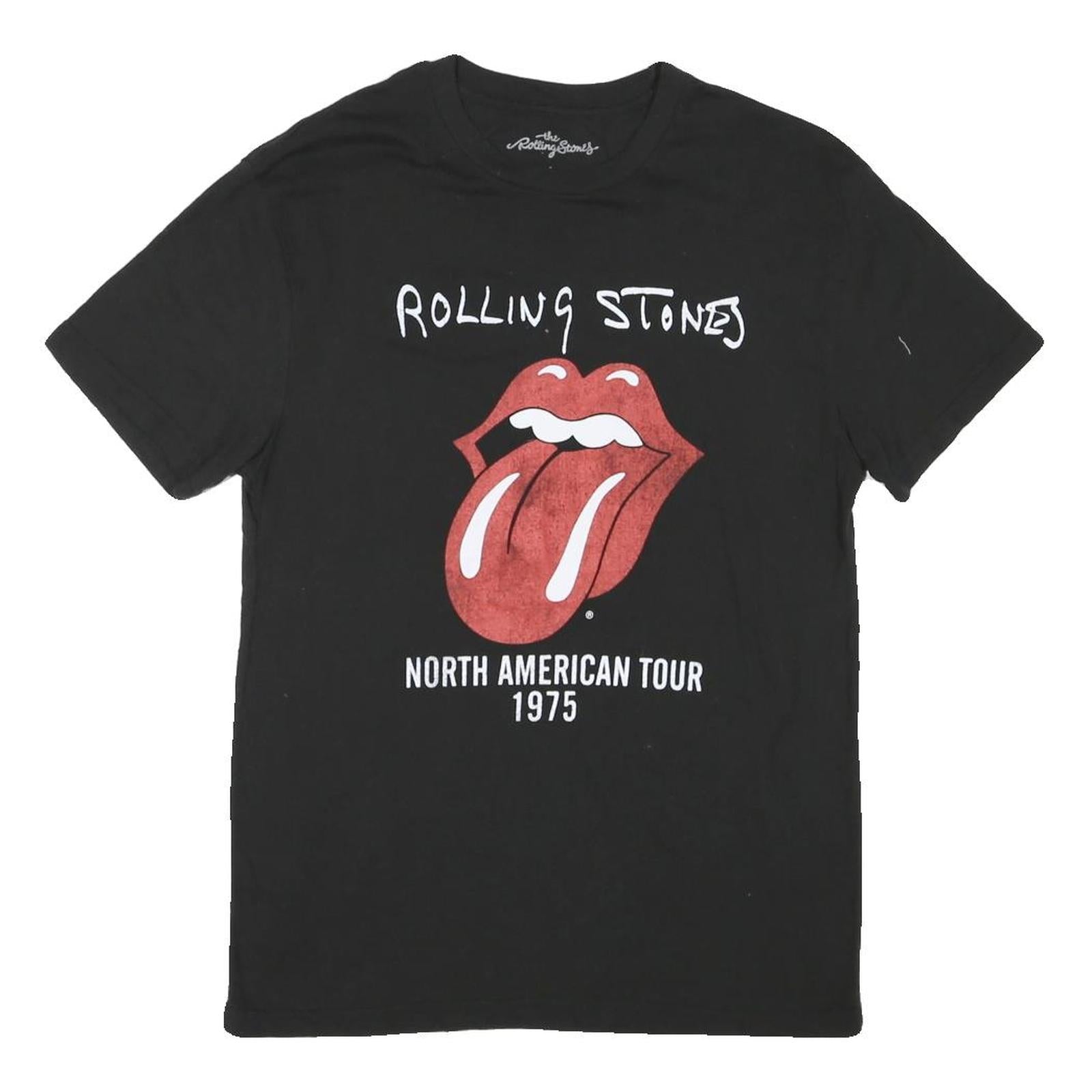 THE ROLLING STONES Mens Black L Graphic T-Shirt Short Sleeve Crew Neck North Refurbished - N/A refurbished available on Cerqular
