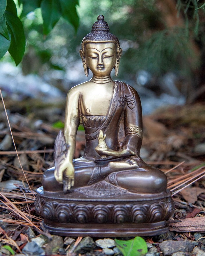 Medicine Brass Buddha Sitting On Lotus in Meditation Pose Refurbished - N/A refurbished available on Cerqular