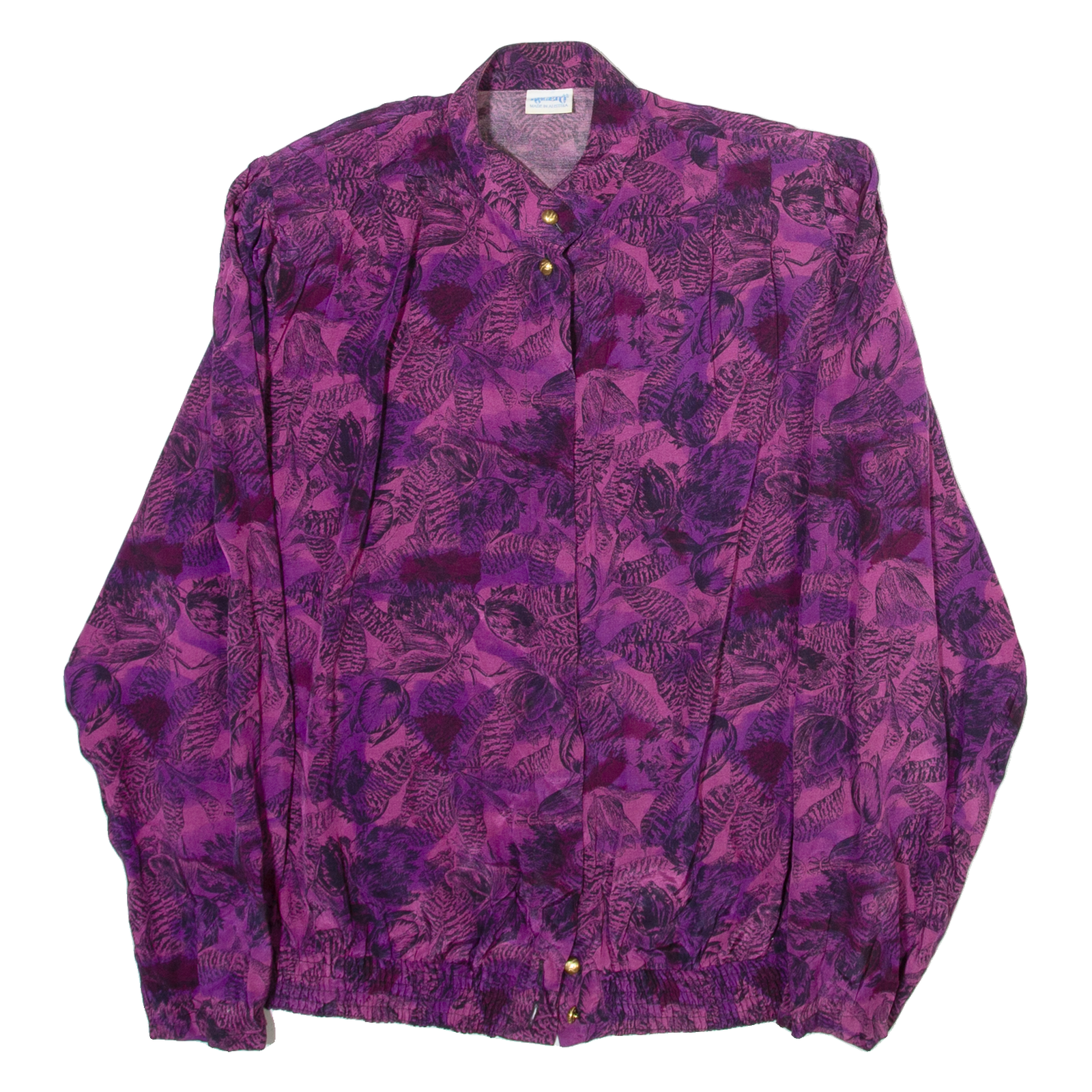 REGENT Womens Printed Blouse Purple 90s Viscose Crazy Pattern M Refurbished - N/A refurbished available on Cerqular