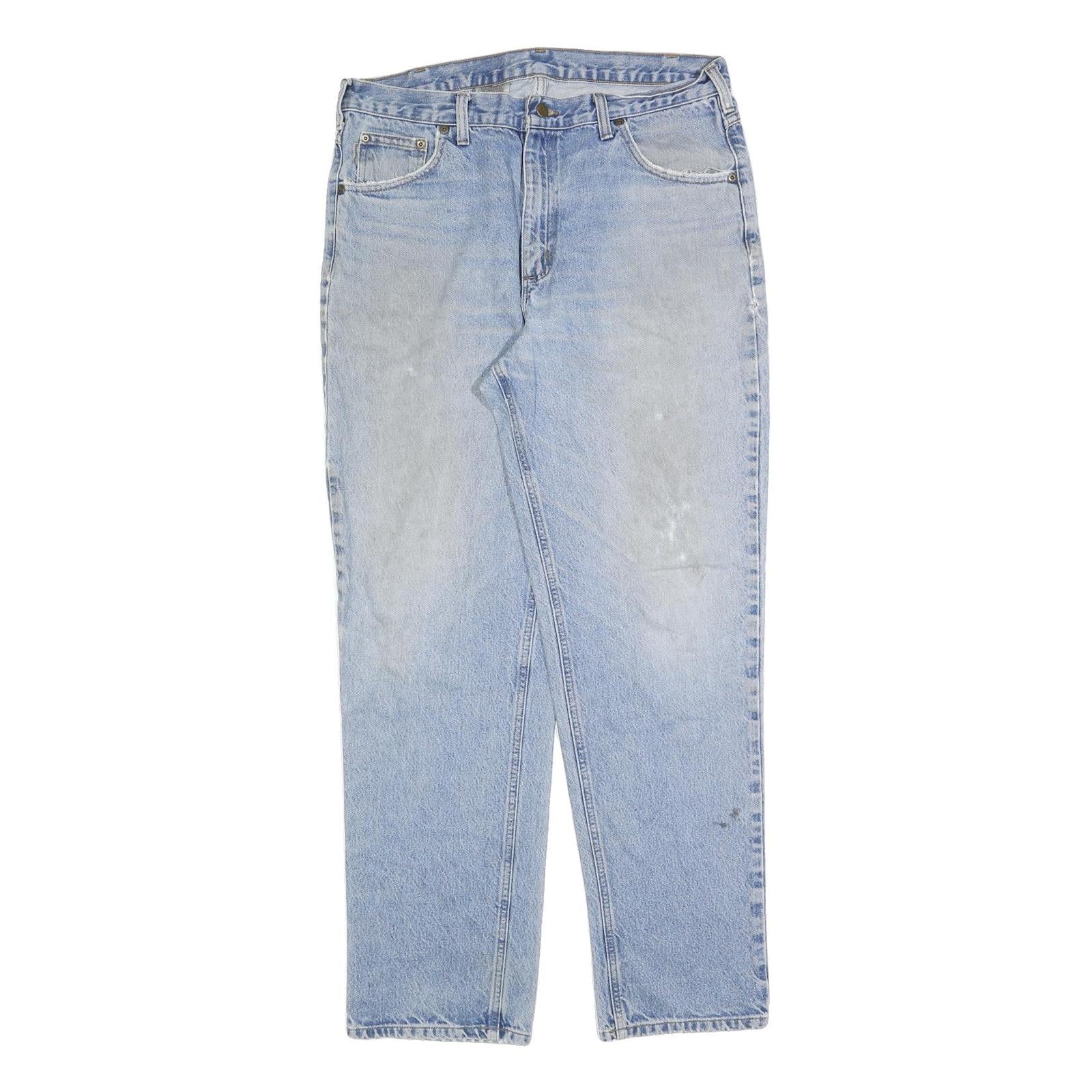 CARHARTT Mens Jeans Blue Relaxed Straight Denim Light W38 L34 Zip Casual Wear Refurbished - N/A refurbished available on Cerqular
