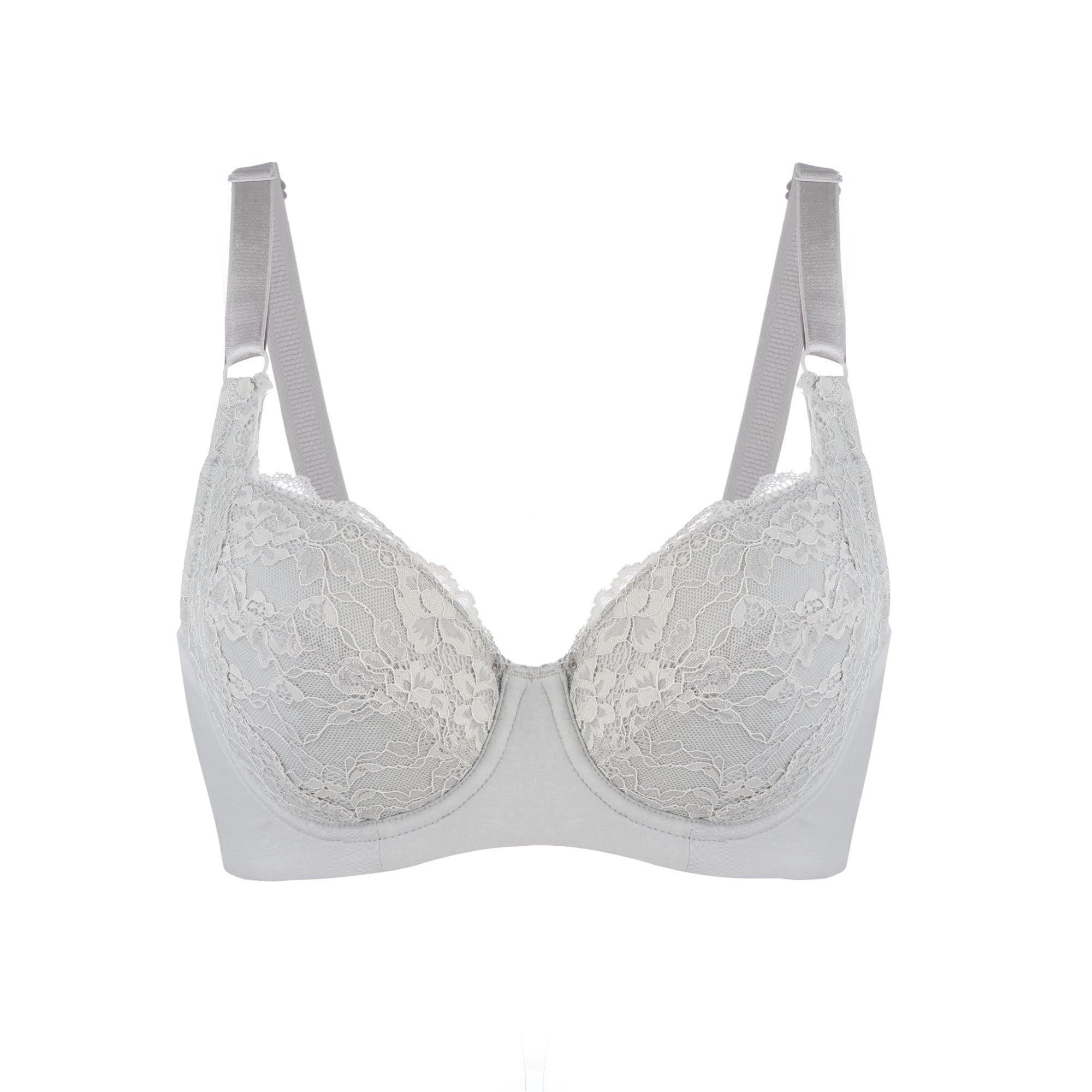 Mercury - Lace Silk & Organic Cotton Plunge Bra | Size: 38F Refurbished - Julie May Lingerie refurbished available on Cerqular