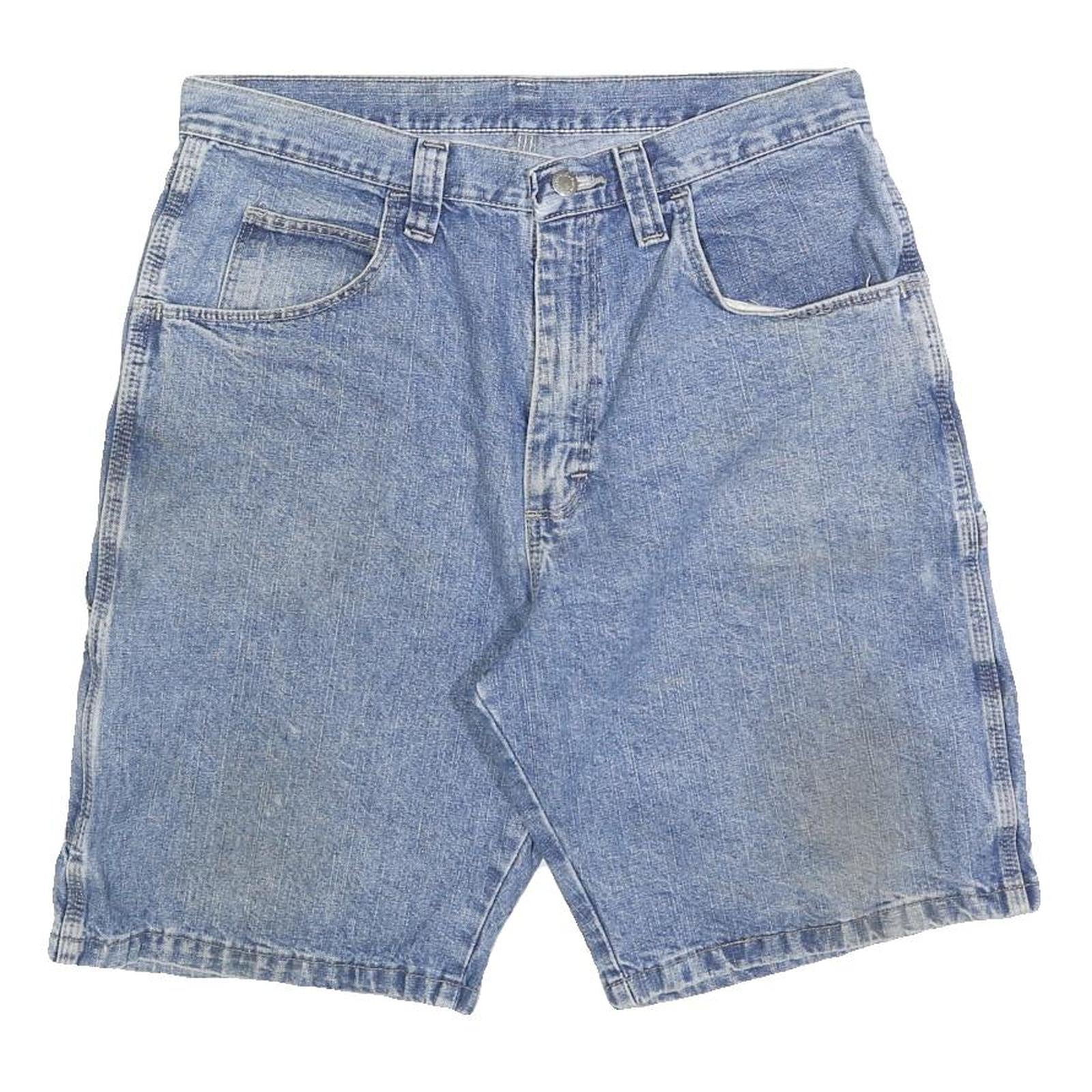 WRANGLER Mens Denim Blue Cotton Blend Casual Shorts M W33 Workwear Carpenter Refurbished - N/A refurbished available on Cerqular