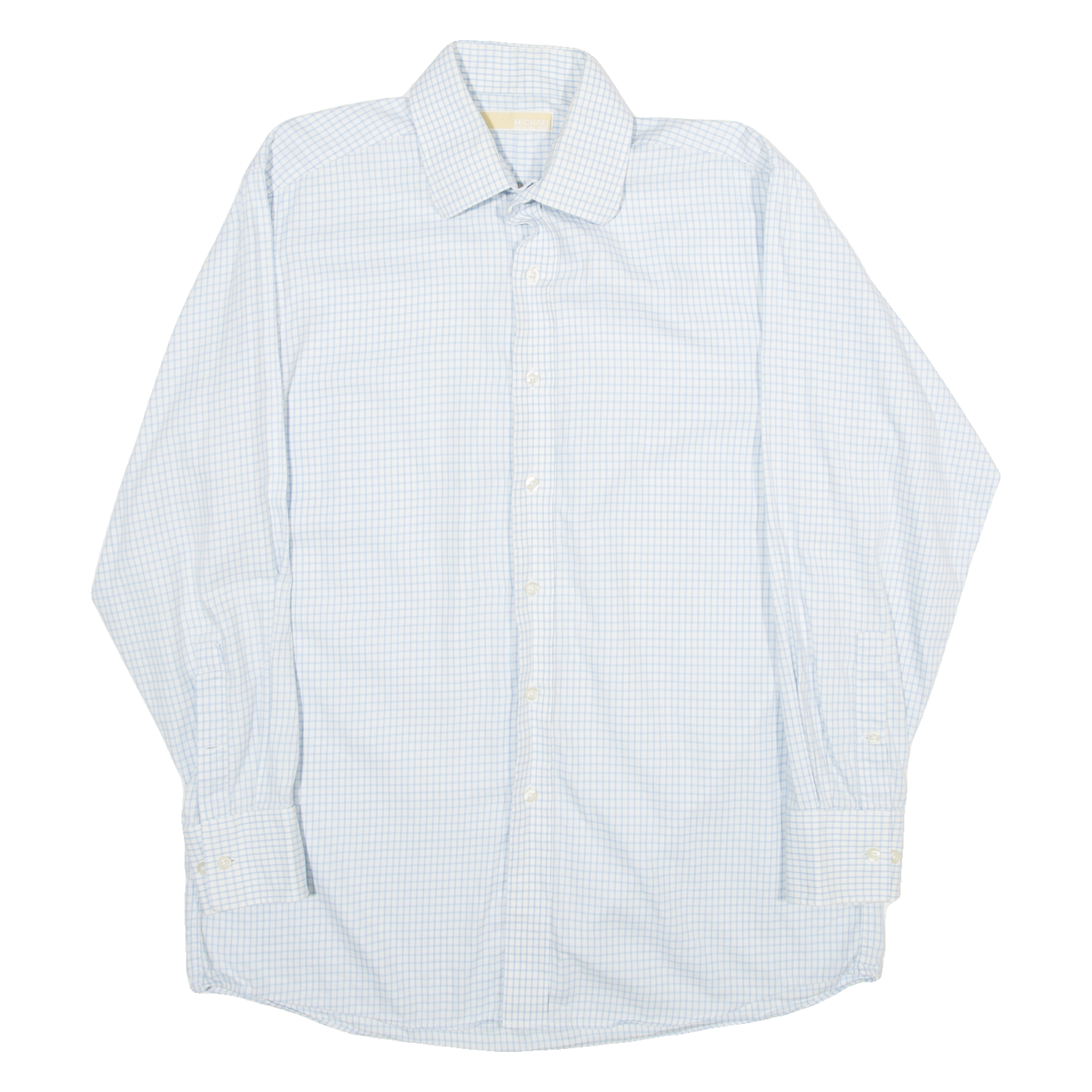 MICHAEL KORS Mens Shirt Blue Gingham Long Sleeve L Refurbished - N/A refurbished available on Cerqular
