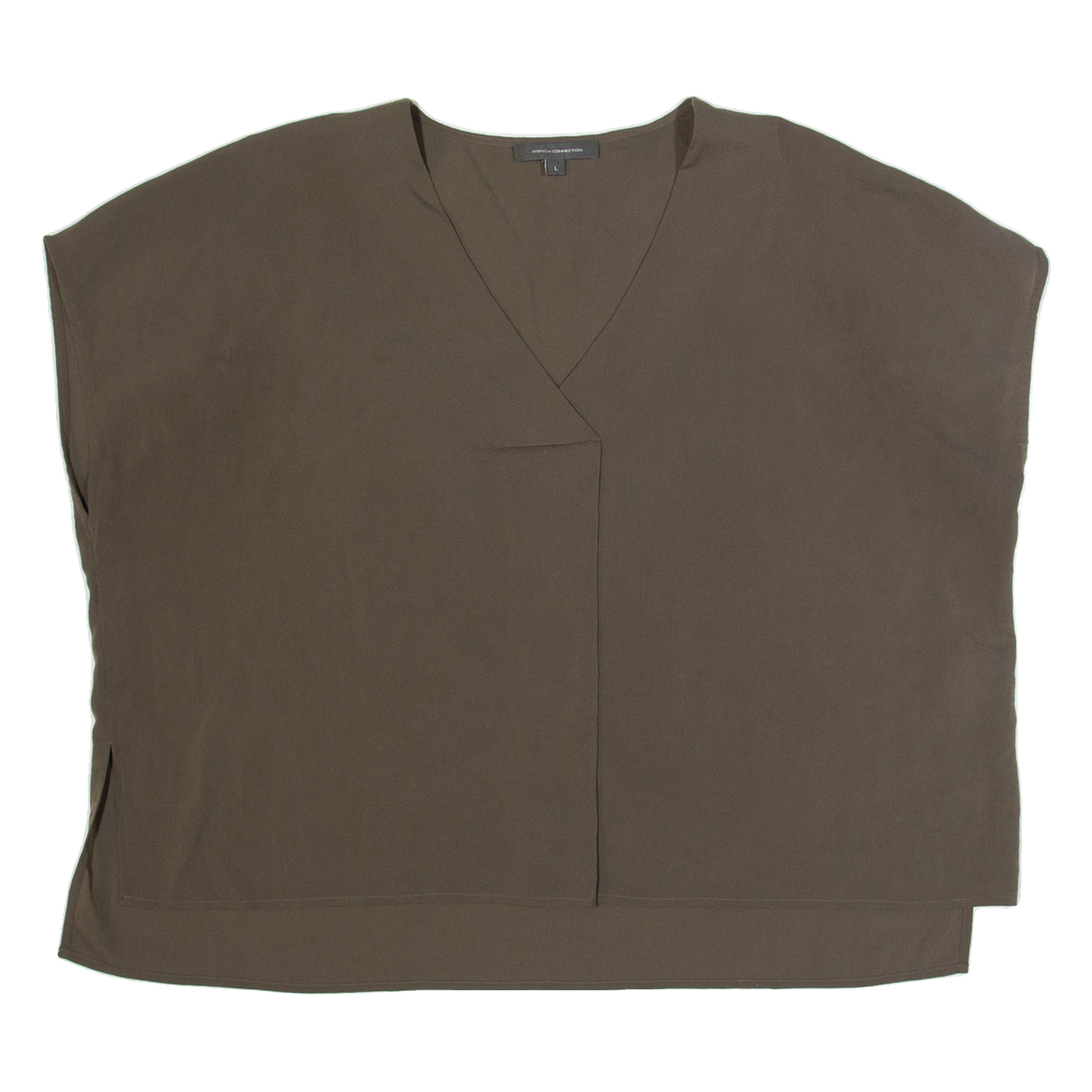 FRENCH CONNECTION Womens Oversized Top Green V-Neck Sleeveless L Refurbished - N/A refurbished available on Cerqular
