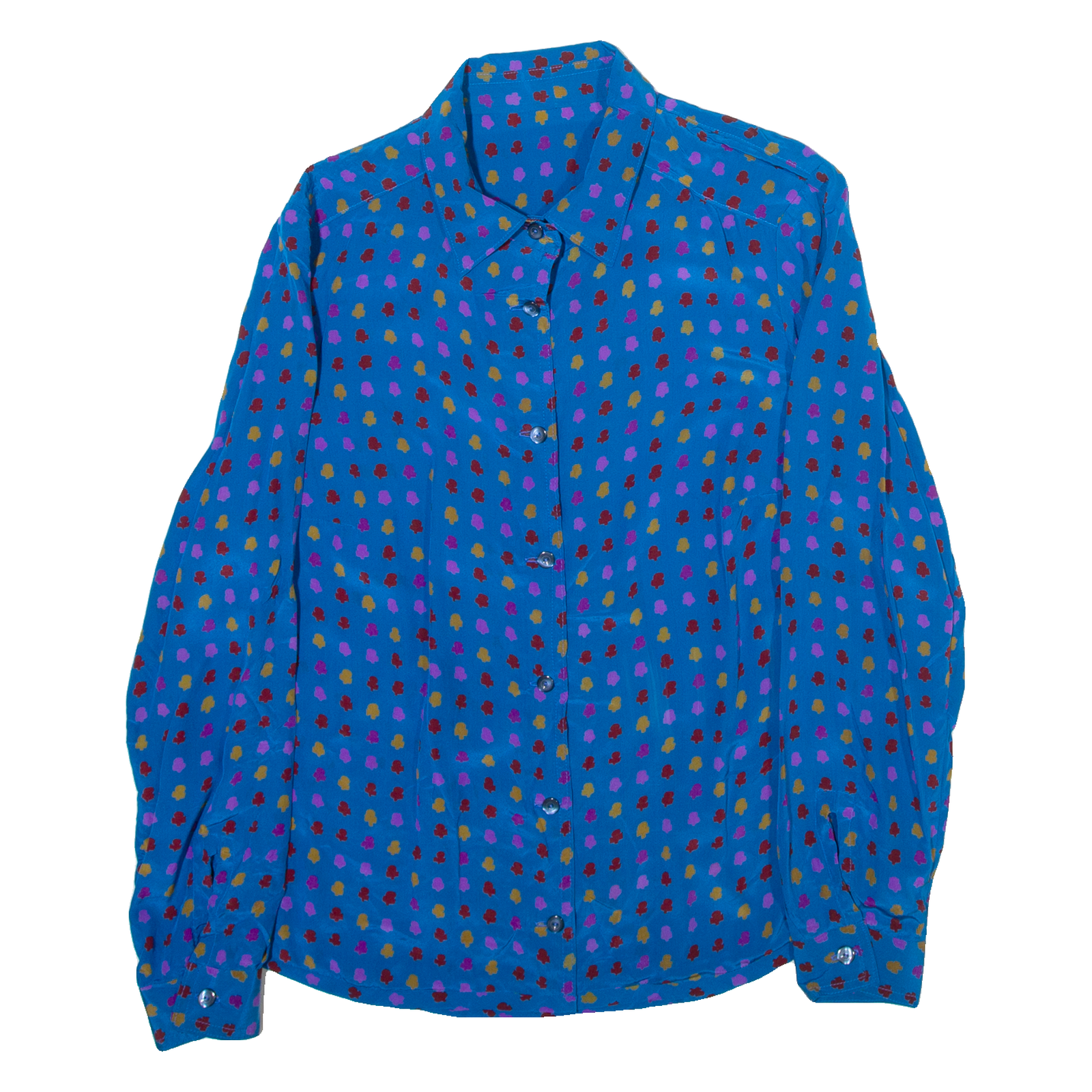 Buy Womens Printed Shirt Blue Collared Long Sleeve Viscose Spotted M Refurbished - $16.89 Womens Printed Shirt Blue Collared Long Sleeve Viscose Spotted M Refurbished - N/A refurbished available on Cerqular