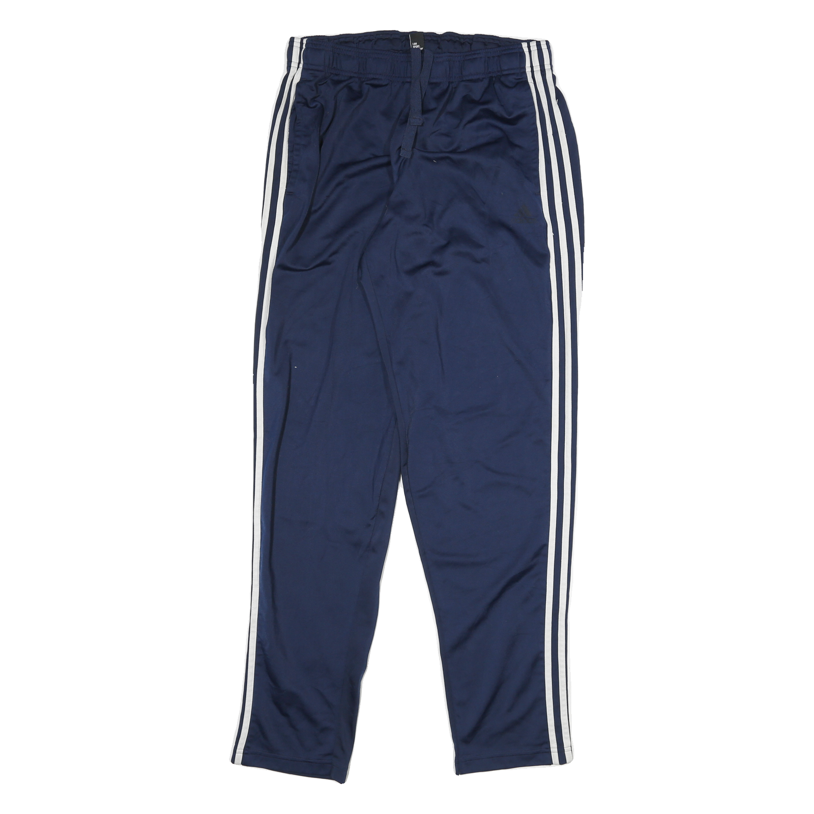 ADIDAS Mens Joggers Navy Blue & White L W30 L32 Slim Tapered 3-Stripe Design Refurbished - N/A refurbished available on Cerqular