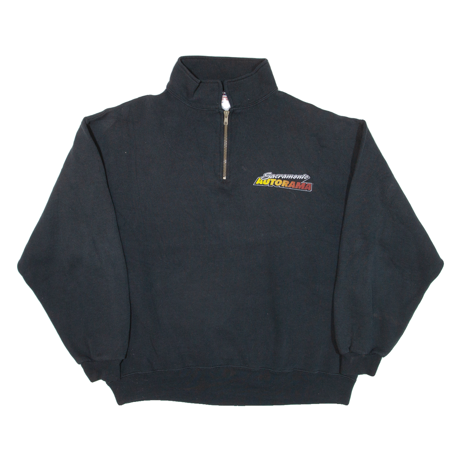 JERZEES Autorama Mens Sweatshirt Black 1/4 Zip USA L Refurbished - N/A refurbished available on Cerqular