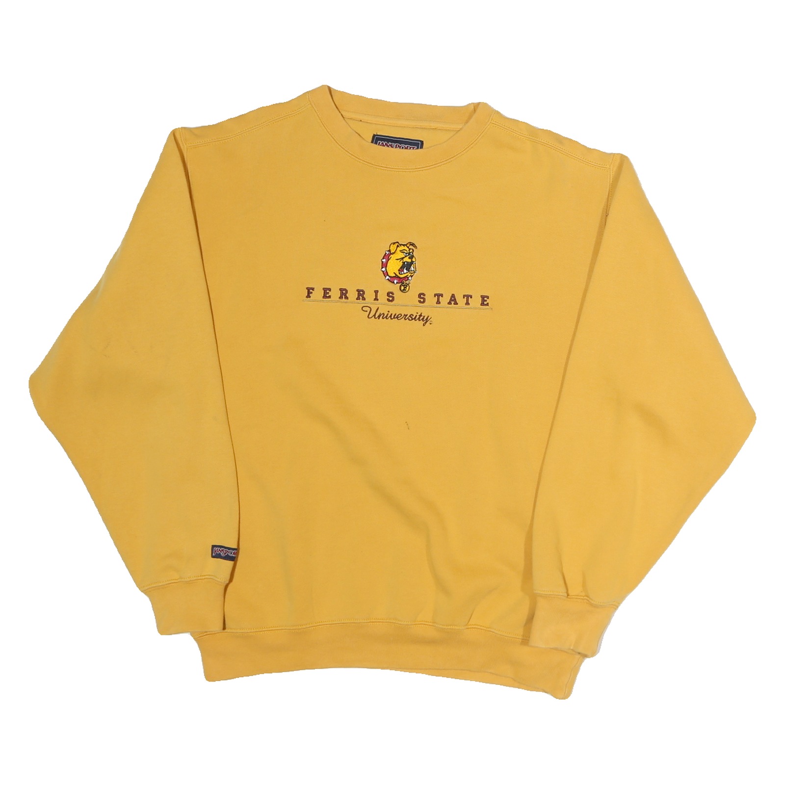 JANSPORT Womens Yellow Ferris State University Crew Neck M Cotton Sweatshirt Refurbished - N/A refurbished available on Cerqular
