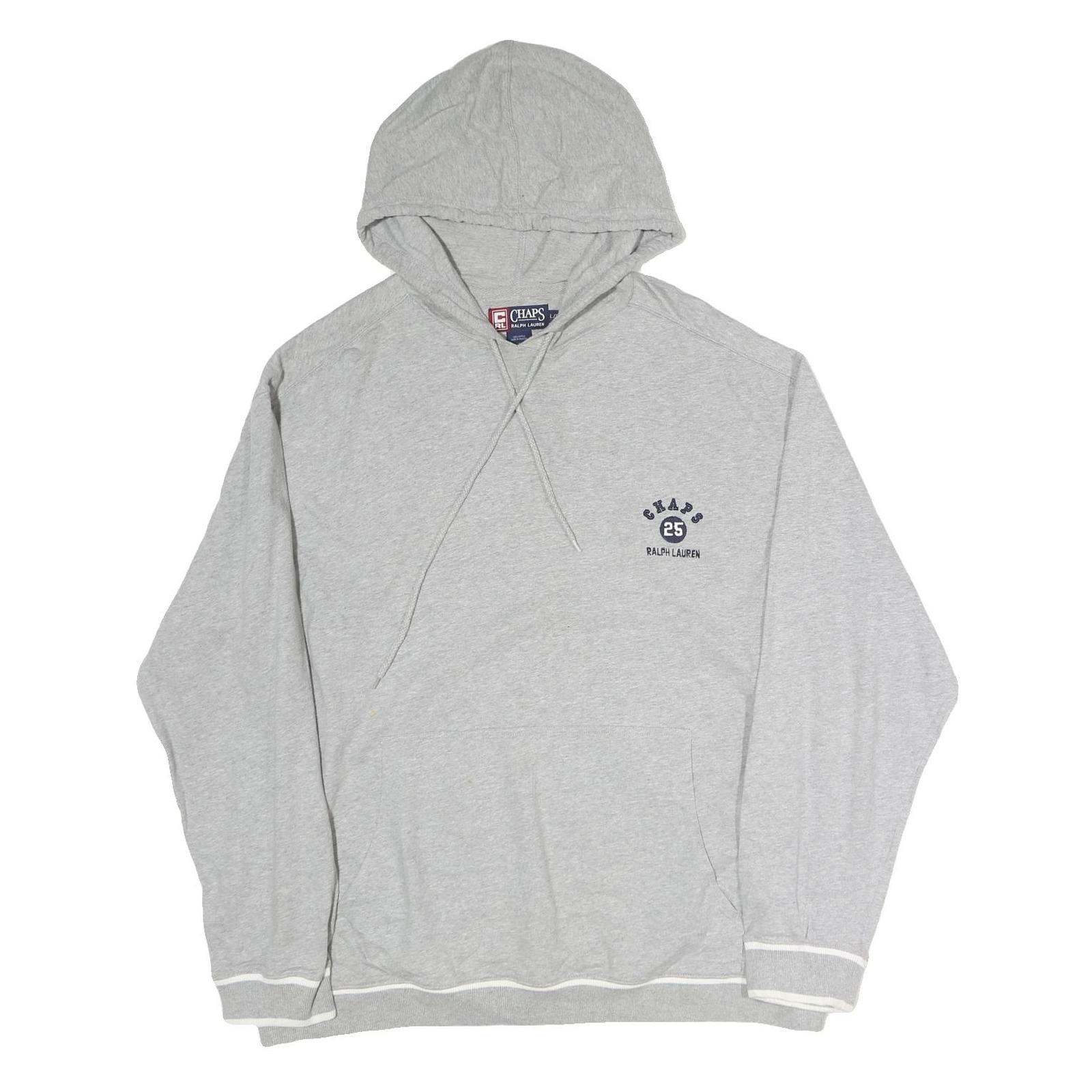 CHAPS RALPH LAUREN Mens Grey Hoodie L Cotton Pullover Sweatshirt Casual Refurbished - N/A refurbished available on Cerqular