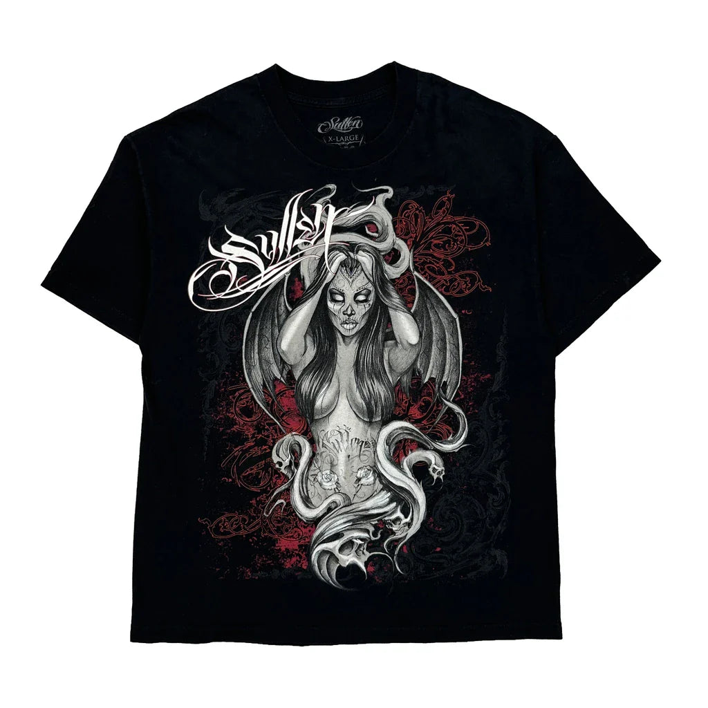 Made In USA Sullen Graphic T-Shirt - XL Black Cotton Refurbished - Thrifted (note: this is a term often used to describe second- refurbished available on Cerqular