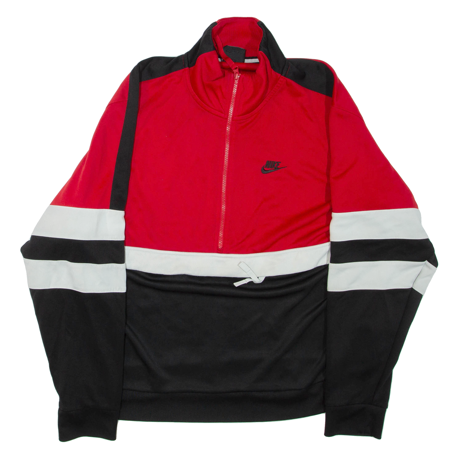 NIKE Mens Pullover Jacket Red Colourblock XL Refurbished - N/A refurbished available on Cerqular