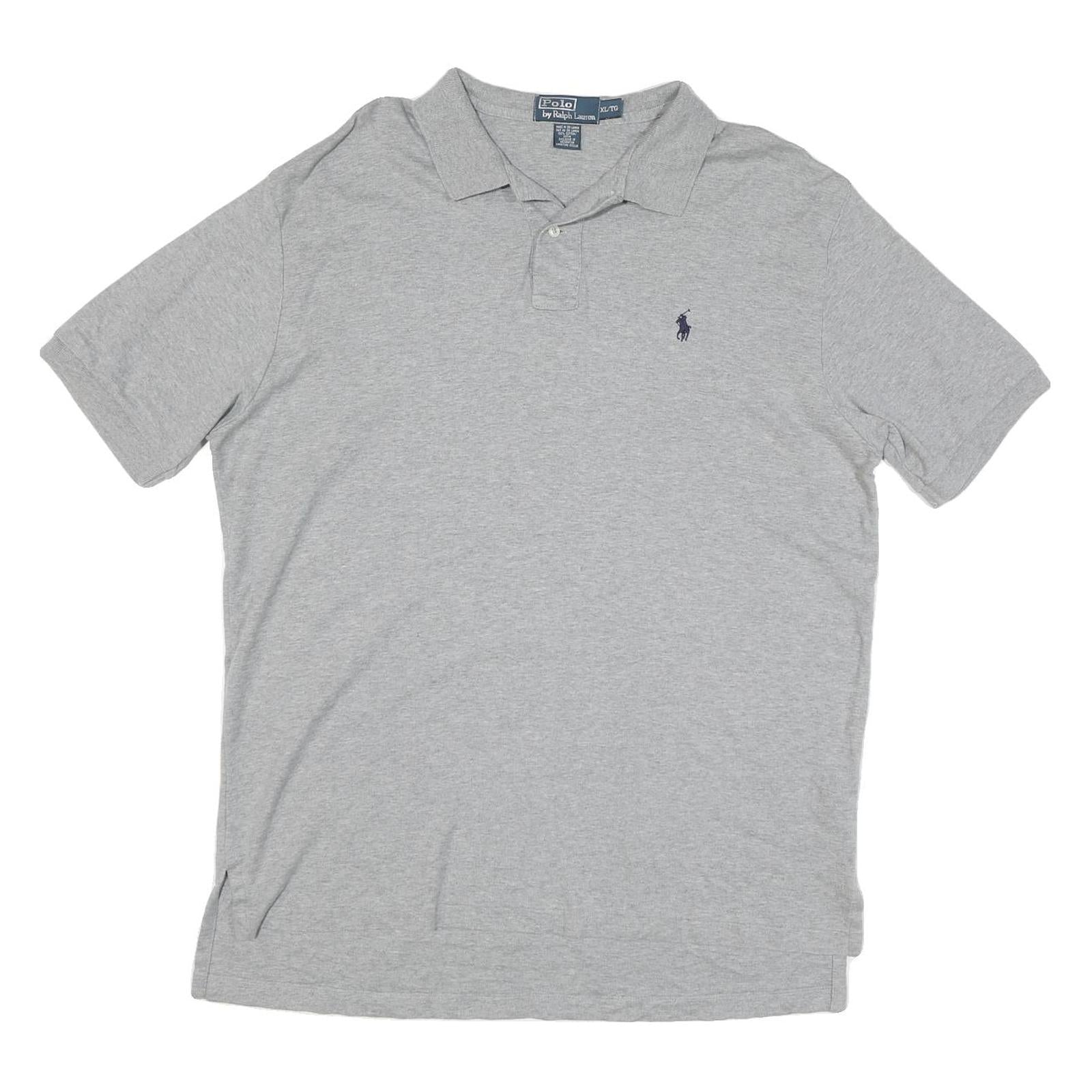 POLO RALPH LAUREN Mens Grey Short Sleeve Plain XL Cotton Blend Polo Shirt Casual Refurbished - N/A refurbished available on Cerqular
