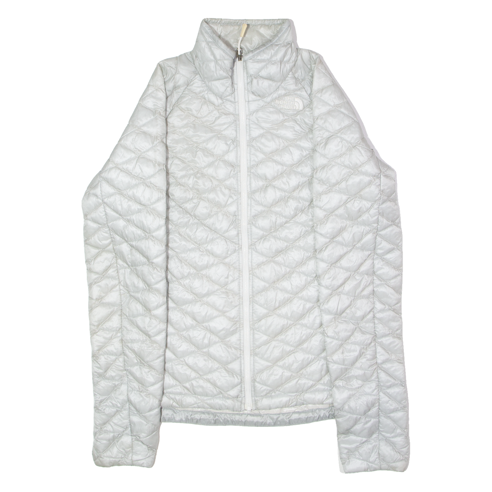 THE NORTH FACE Womens Puffer Jacket Silver Nylon Diamond XS Refurbished - N/A refurbished available on Cerqular