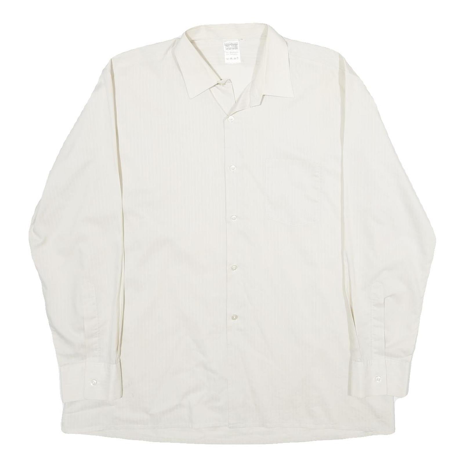KANADAHAR CLUB Mens White Shirt L Cotton Blend Long Sleeve Button Closure Refurbished - N/A refurbished available on Cerqular