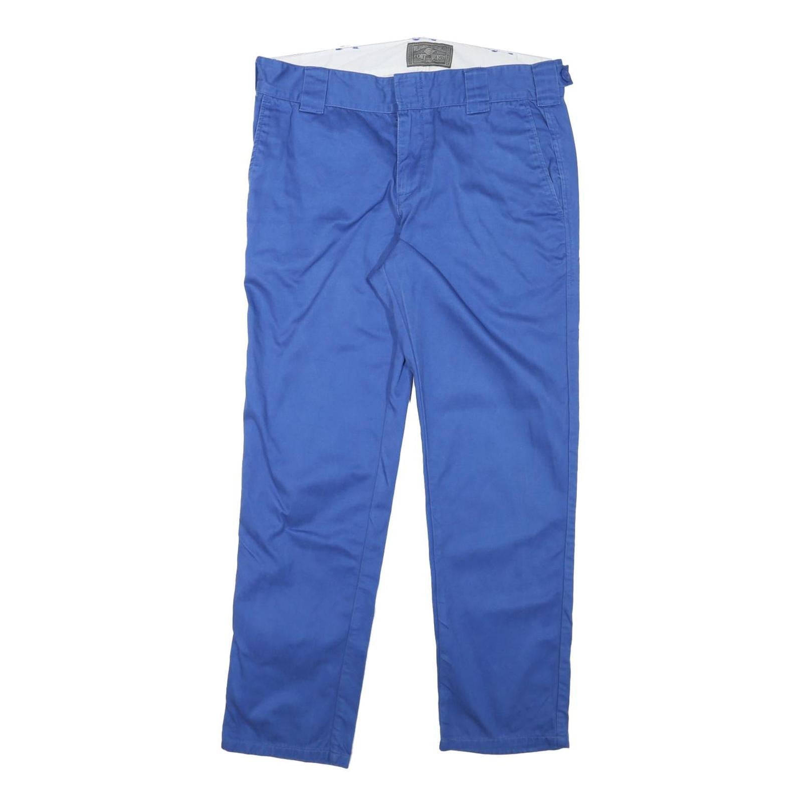 DICKIES Mens Cotton Blend Blue Slim Straight Trousers W32 L28 Classic Workwear Refurbished - N/A refurbished available on Cerqular