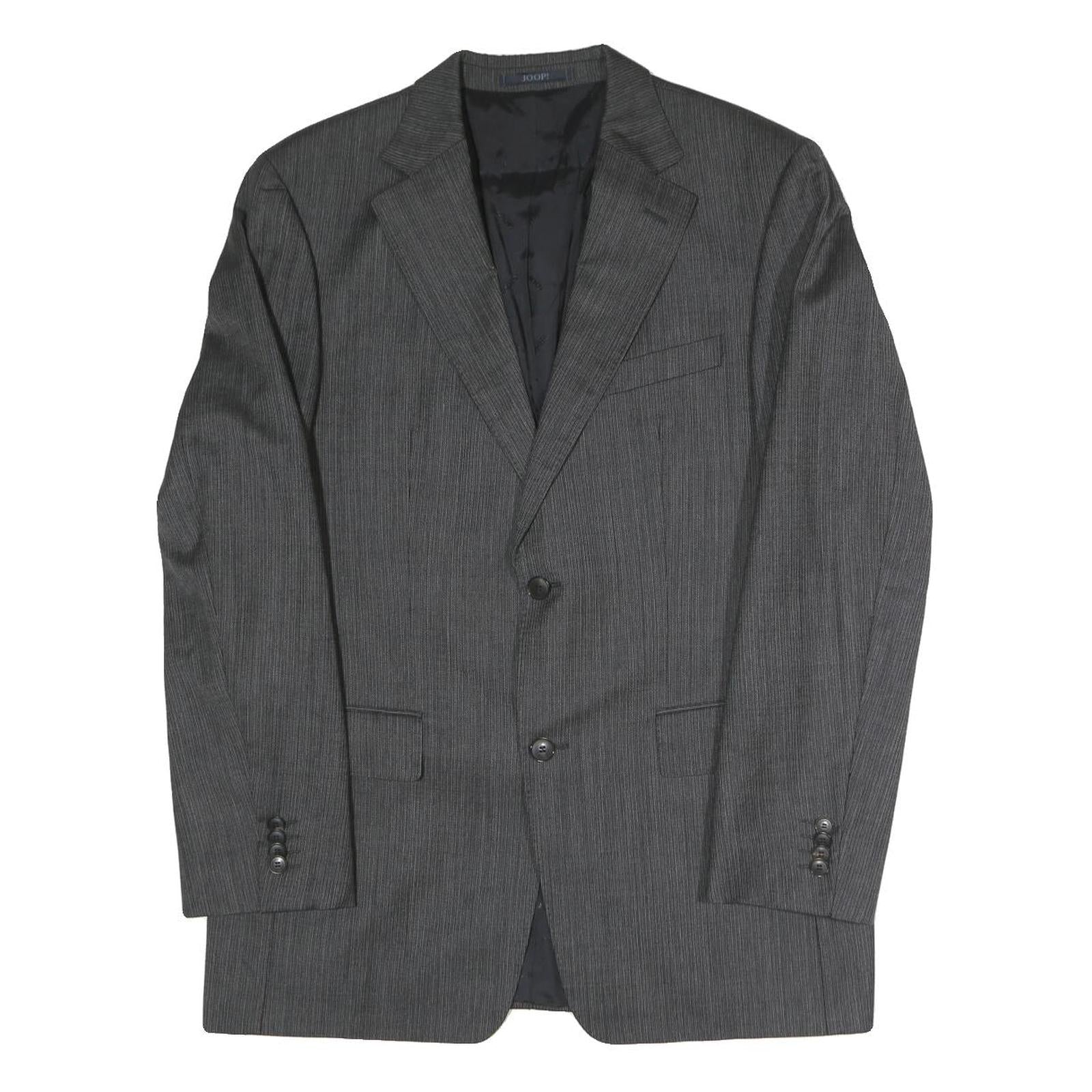 JOOP Mens Grey Pinstripe Classic Jacket M Woven Tailored Button Closure Refurbished - N/A refurbished available on Cerqular