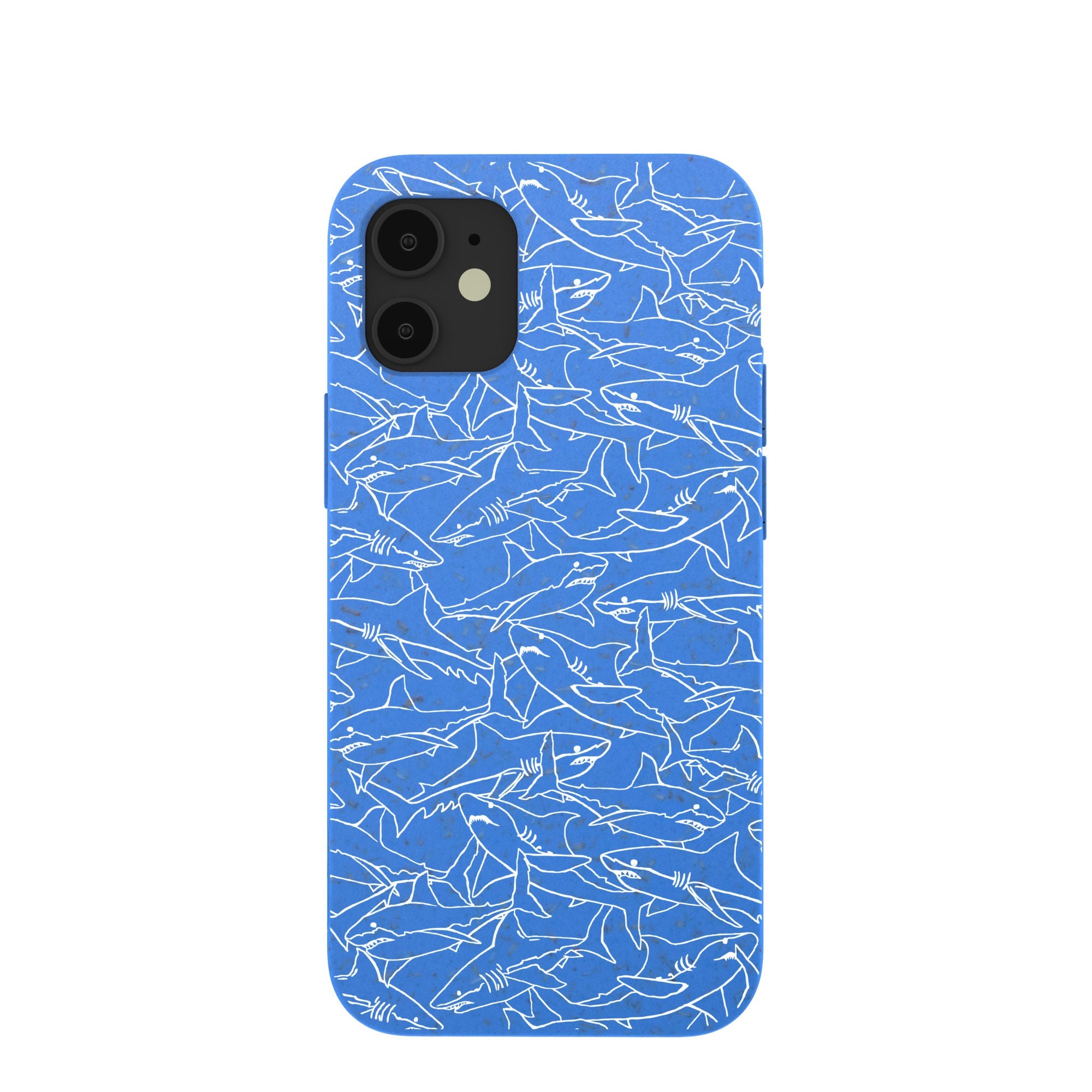 Electric Blue Shark Frenzy iPhone 12 Mini Case Refurbished - Pela Case refurbished available on Cerqular