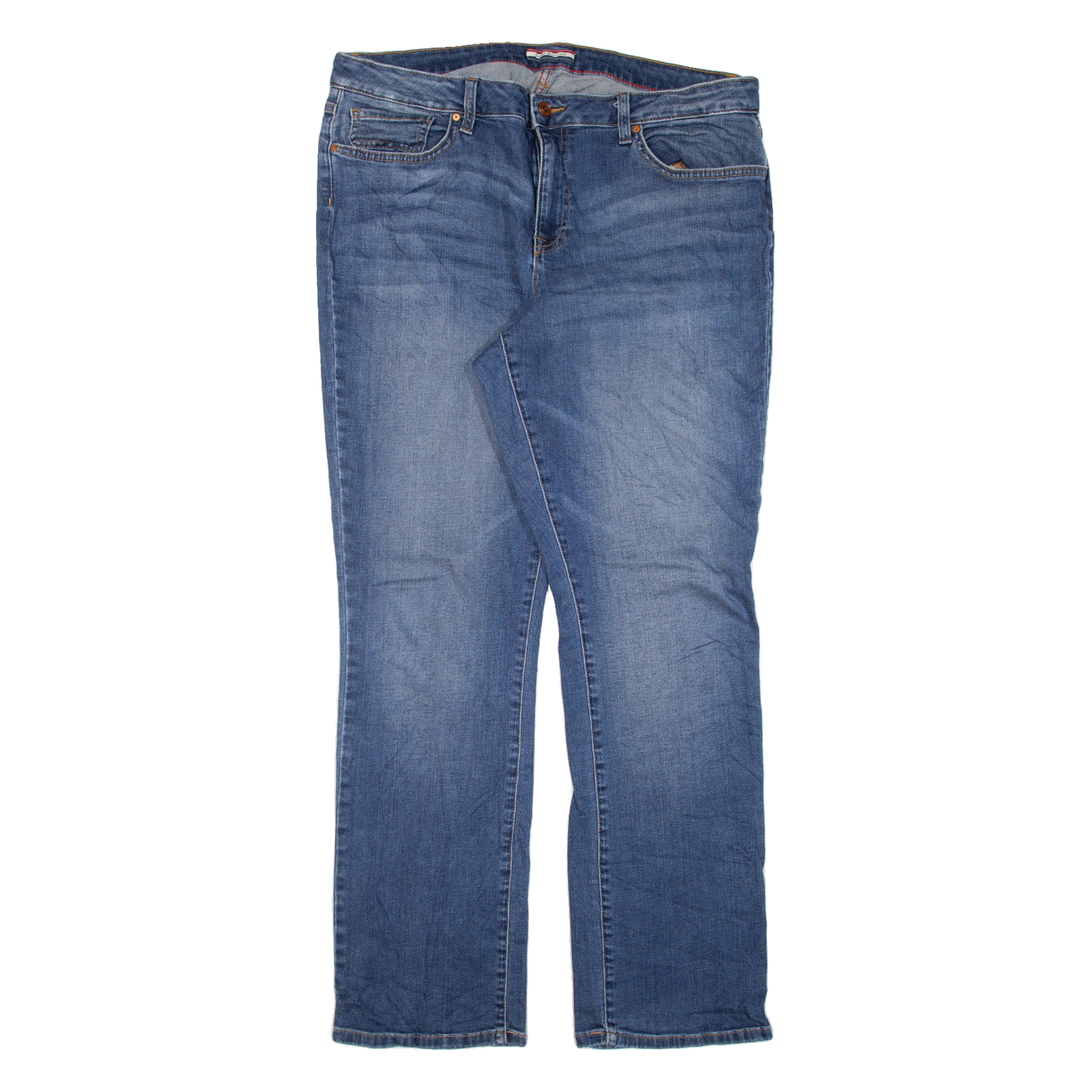 TOMMY HILFIGER Womens Jeans Blue Regular Straight W36 L31 Refurbished - N/A refurbished available on Cerqular