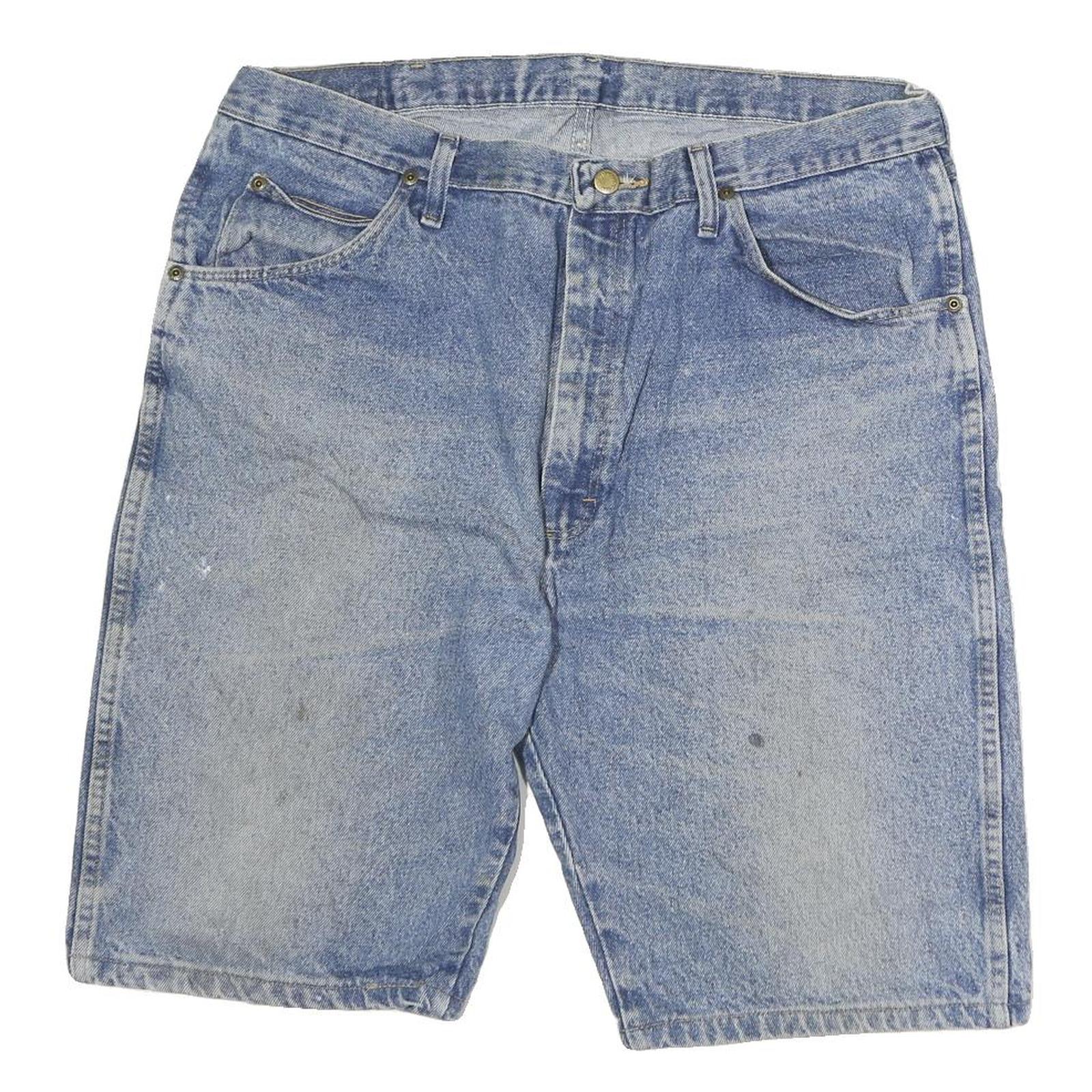 WRANGLER Mens Shorts Blue Denim Casual XL W36 Button Closure Relaxed Fit Refurbished - N/A refurbished available on Cerqular