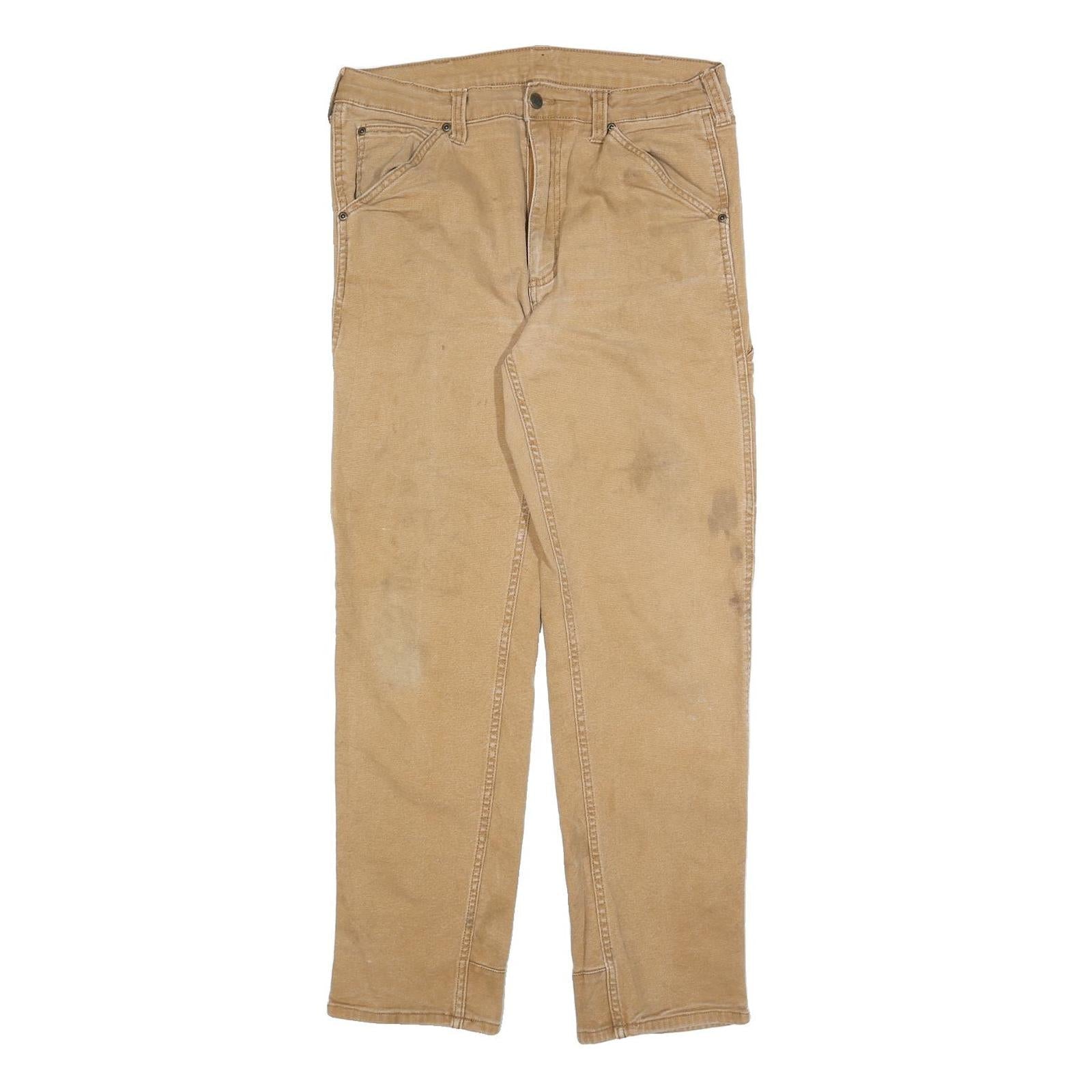 GRAVEL GEAR Mens Cotton Blend Beige Regular Fit Straight Leg Trousers W34 L32 Refurbished - N/A refurbished available on Cerqular