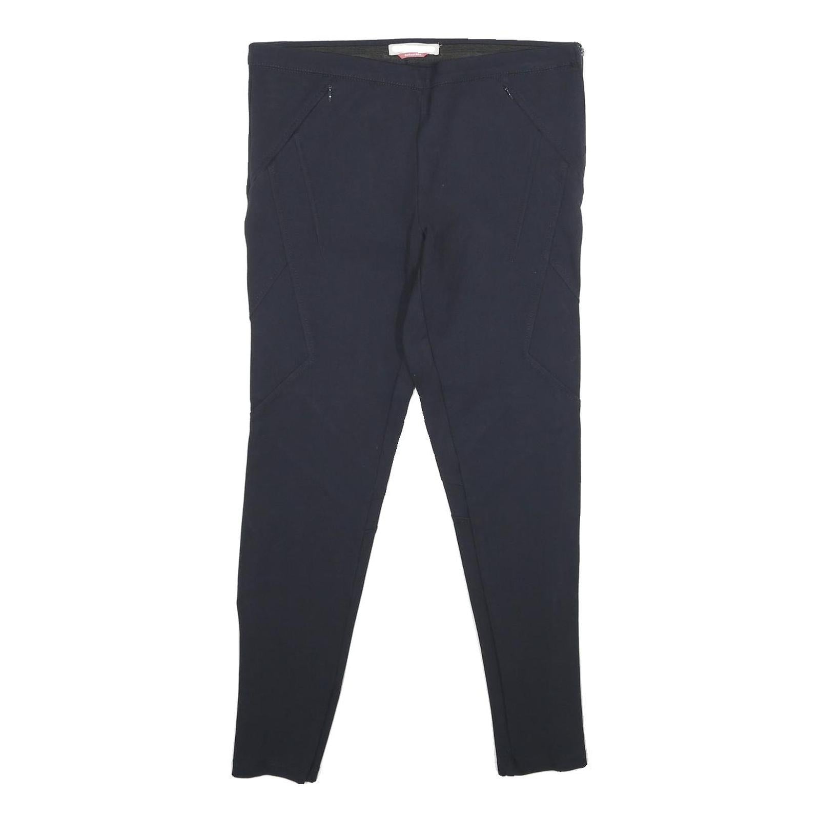 STEFANEL Womens Viscose Blend Navy Slim Zip Trousers W30 L26 Stylish Comfort Refurbished - N/A refurbished available on Cerqular