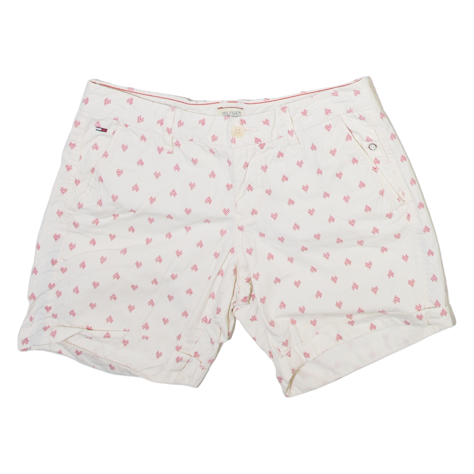 TOMMY HILFIGER Womens Casual Shorts Cream Spotted S W28 Refurbished - N/A refurbished available on Cerqular