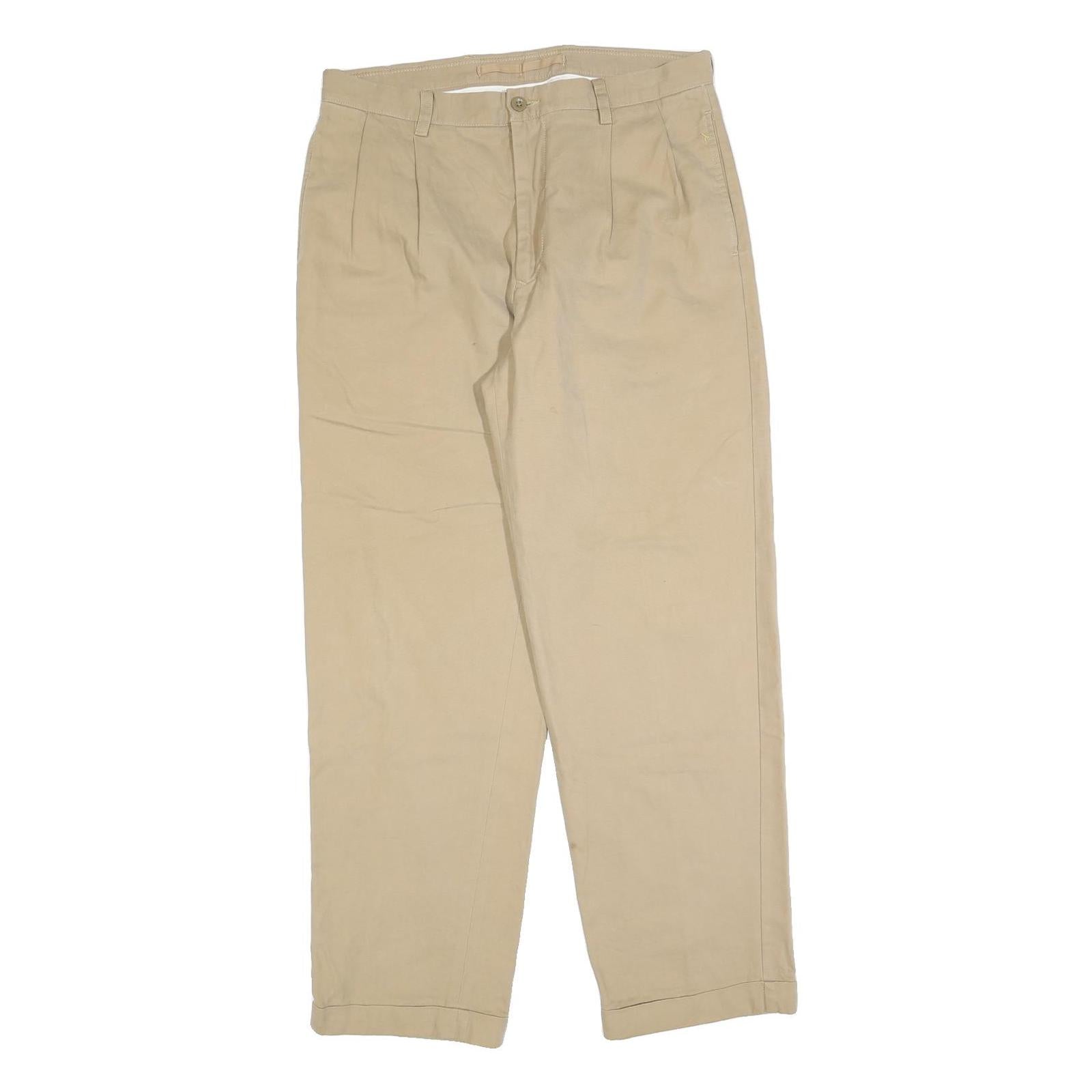 DICKIES Mens Relaxed Beige Cotton Blend Trousers W33 L32 Classic Straight Zip Refurbished - N/A refurbished available on Cerqular