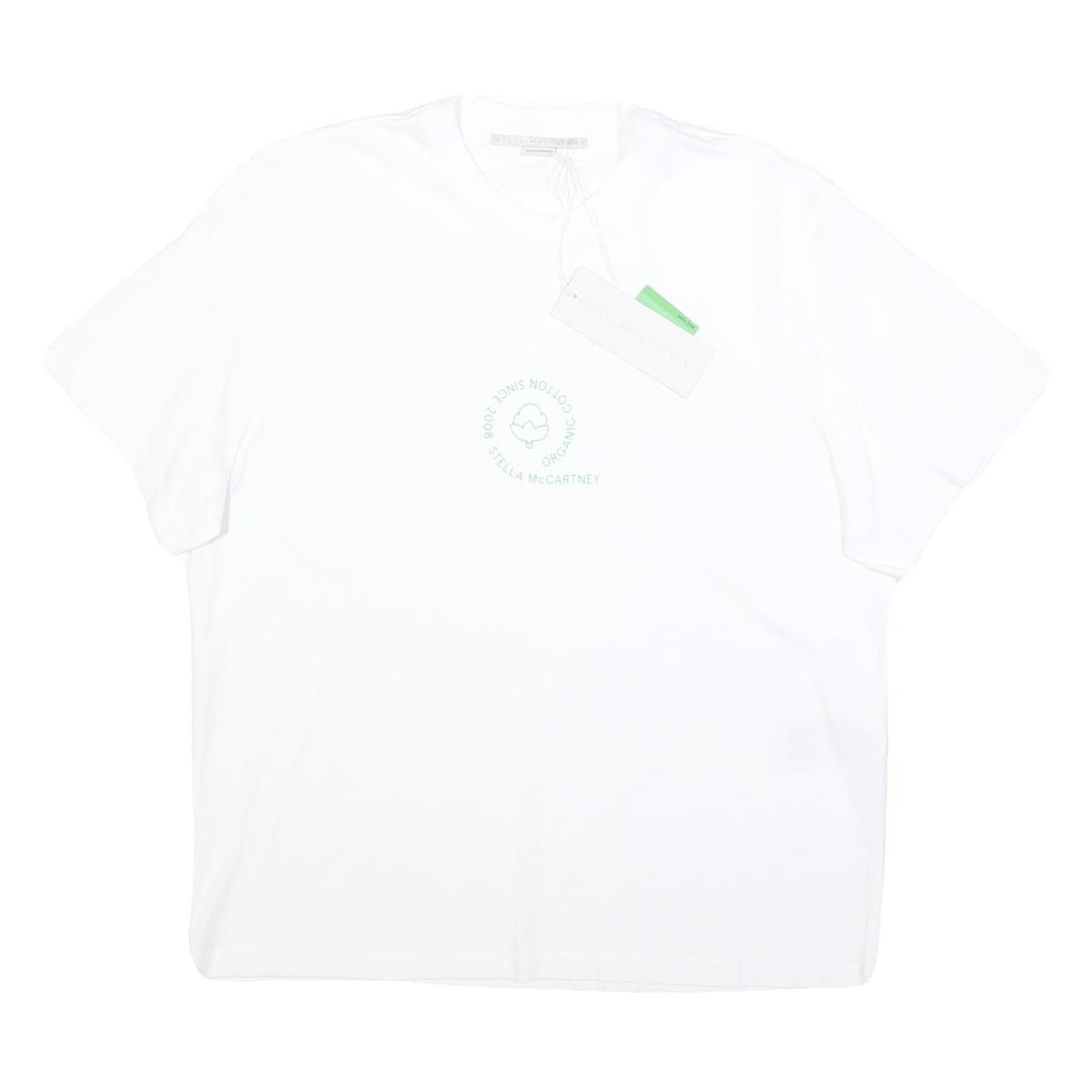 STELLA MCCARTNEY Womens White Organic Cotton Blend Graphic T-Shirt XS Short Refurbished - N/A refurbished available on Cerqular