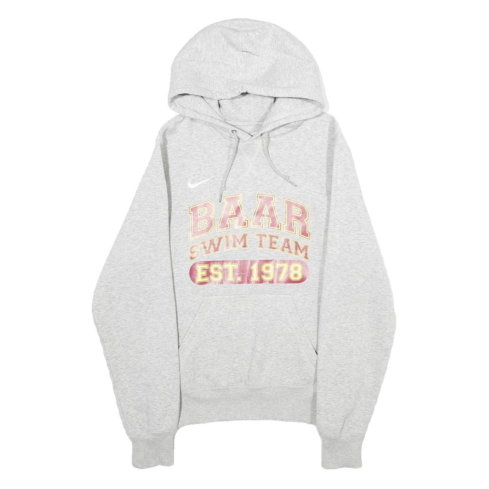 NIKE Mens Grey Baar Swim Team Cotton Blend Hoodie S Casual Pullover Refurbished - N/A refurbished available on Cerqular