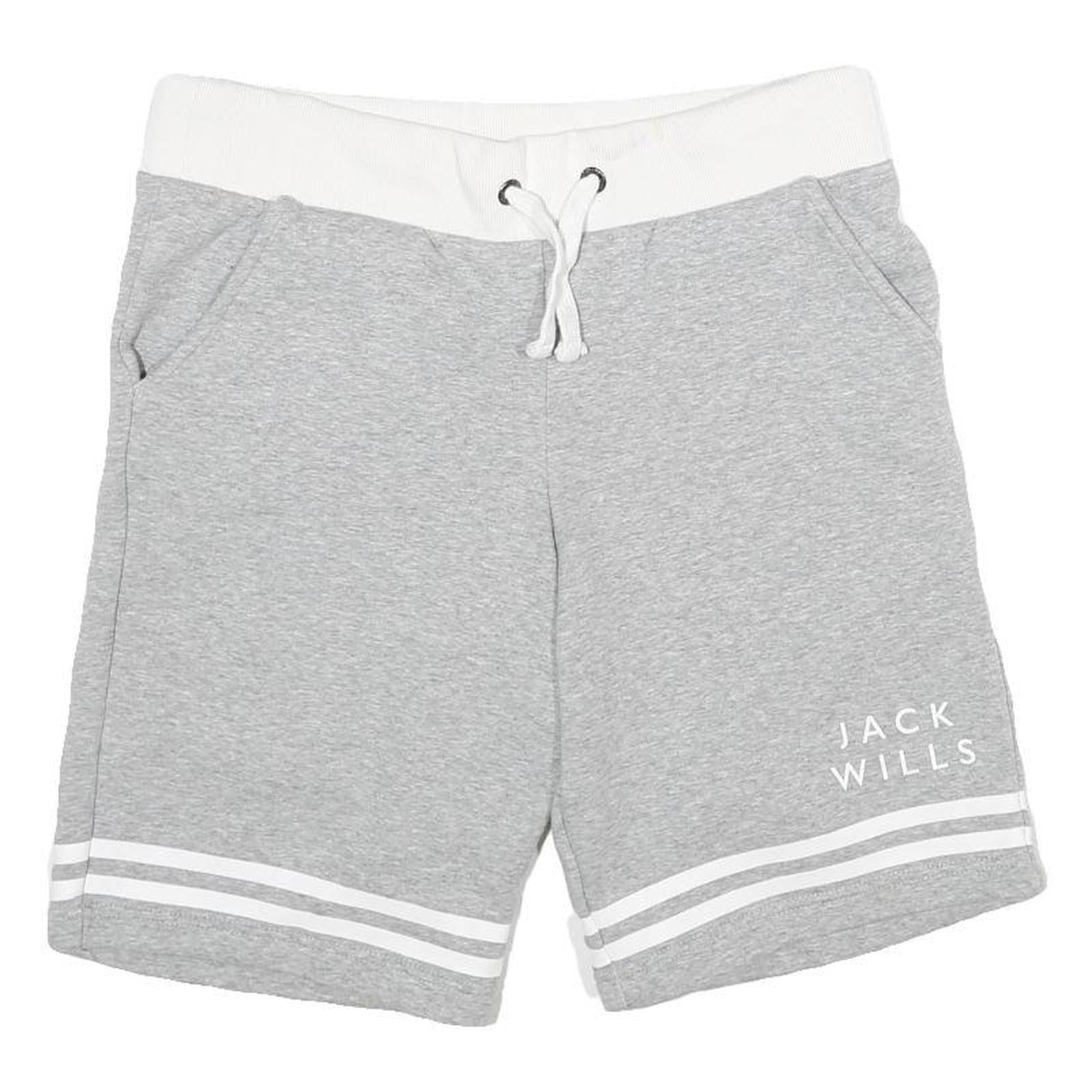 JACK WILLS Womens Shorts Grey Sporty Logo XS W30 Casual Cotton Blend Drawstring Refurbished - N/A refurbished available on Cerqular