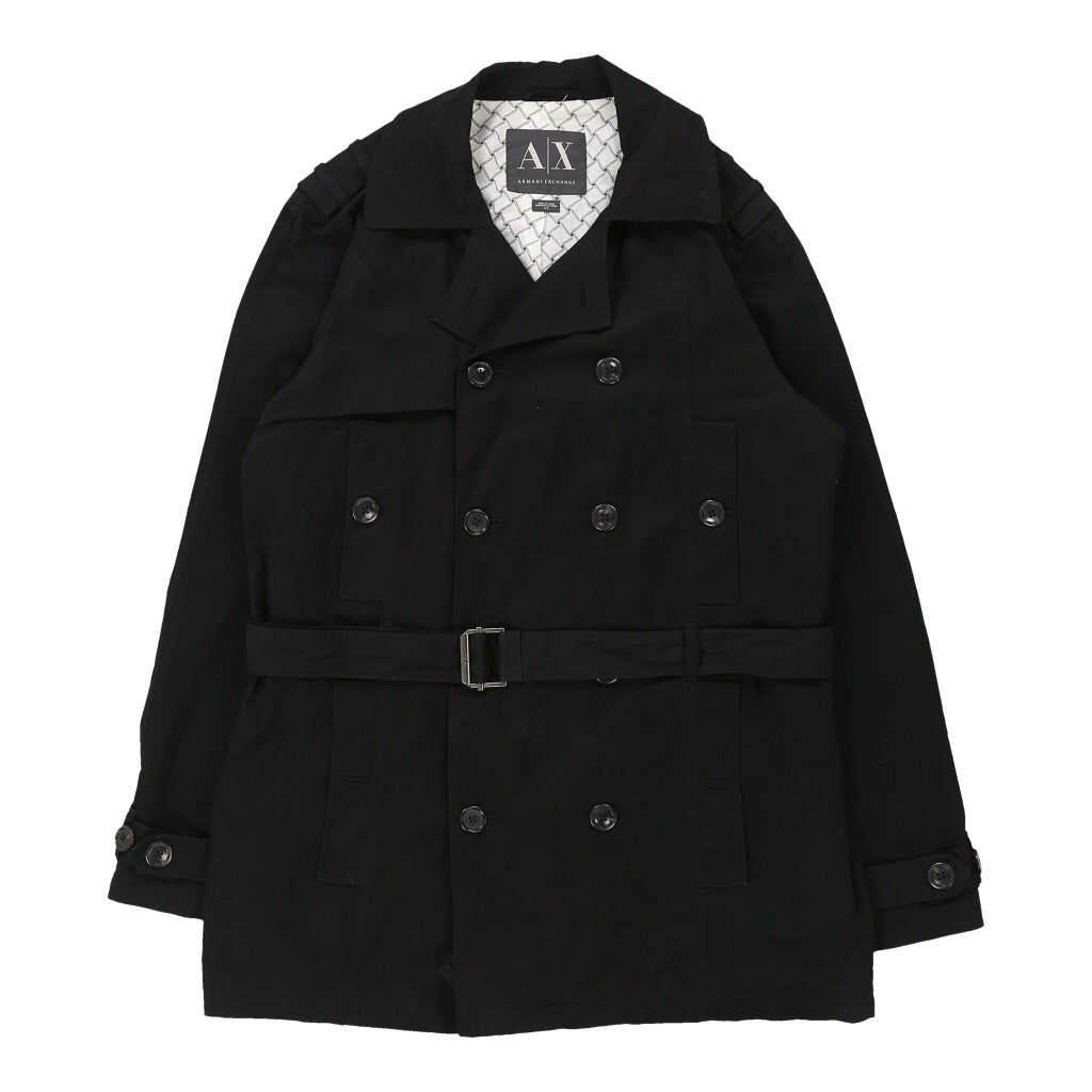 Buy Armani Exchange Trench Coat - Large Black Cotton | Size: large Refurbished - $80.04 Armani Exchange Trench Coat - Large Black Cotton | Size: large Refurbished - N/A (Preloved Designer is not a specific brand, it refurbished available on Cerqular