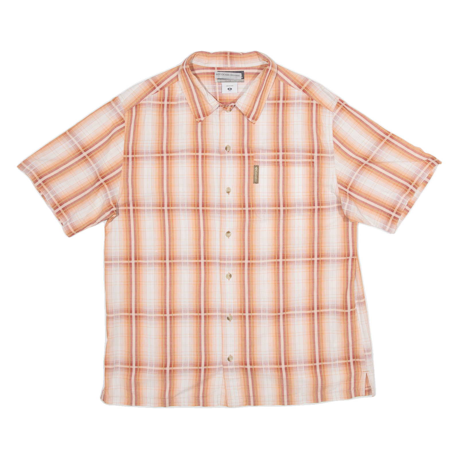 COLUMBIA Sottocasa Giovanni Mens Shirt Orange Check M Refurbished - N/A refurbished available on Cerqular