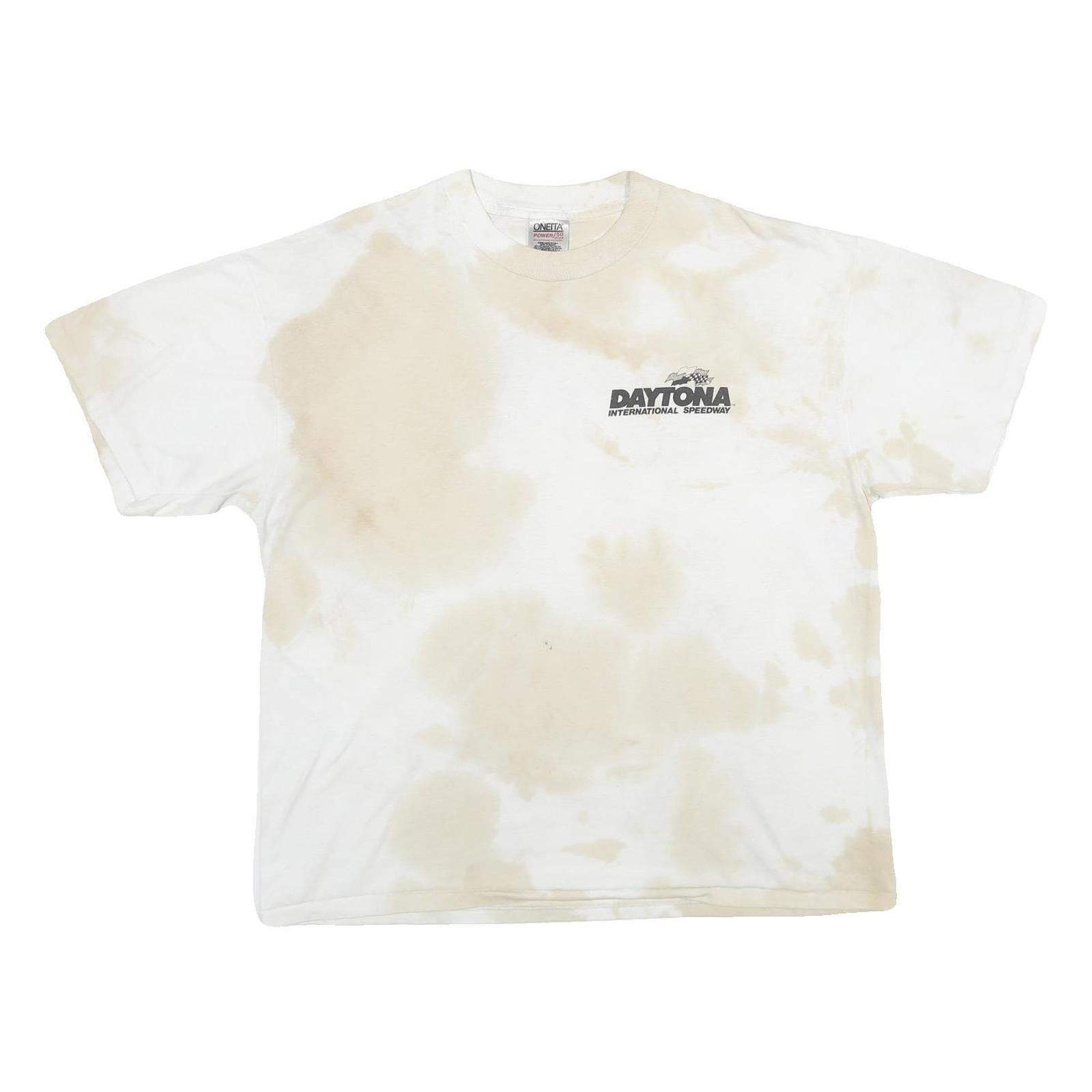 ONEITA Mens White Beige Daytona International Speedway Graphic T-Shirt 2XL Short Refurbished - N/A refurbished available on Cerqular