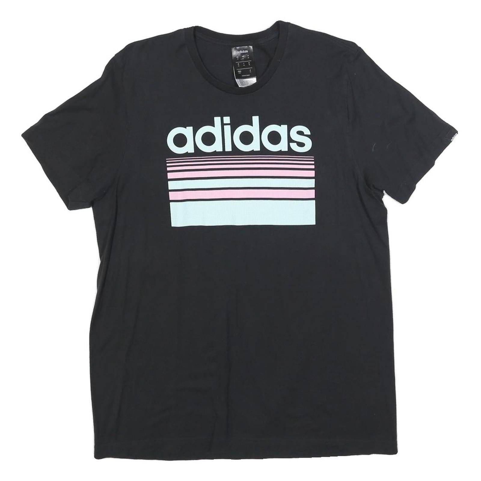 ADIDAS Mens Black Graphic T-Shirt M Short Sleeve Crew Neck Cotton Blend Refurbished - N/A refurbished available on Cerqular