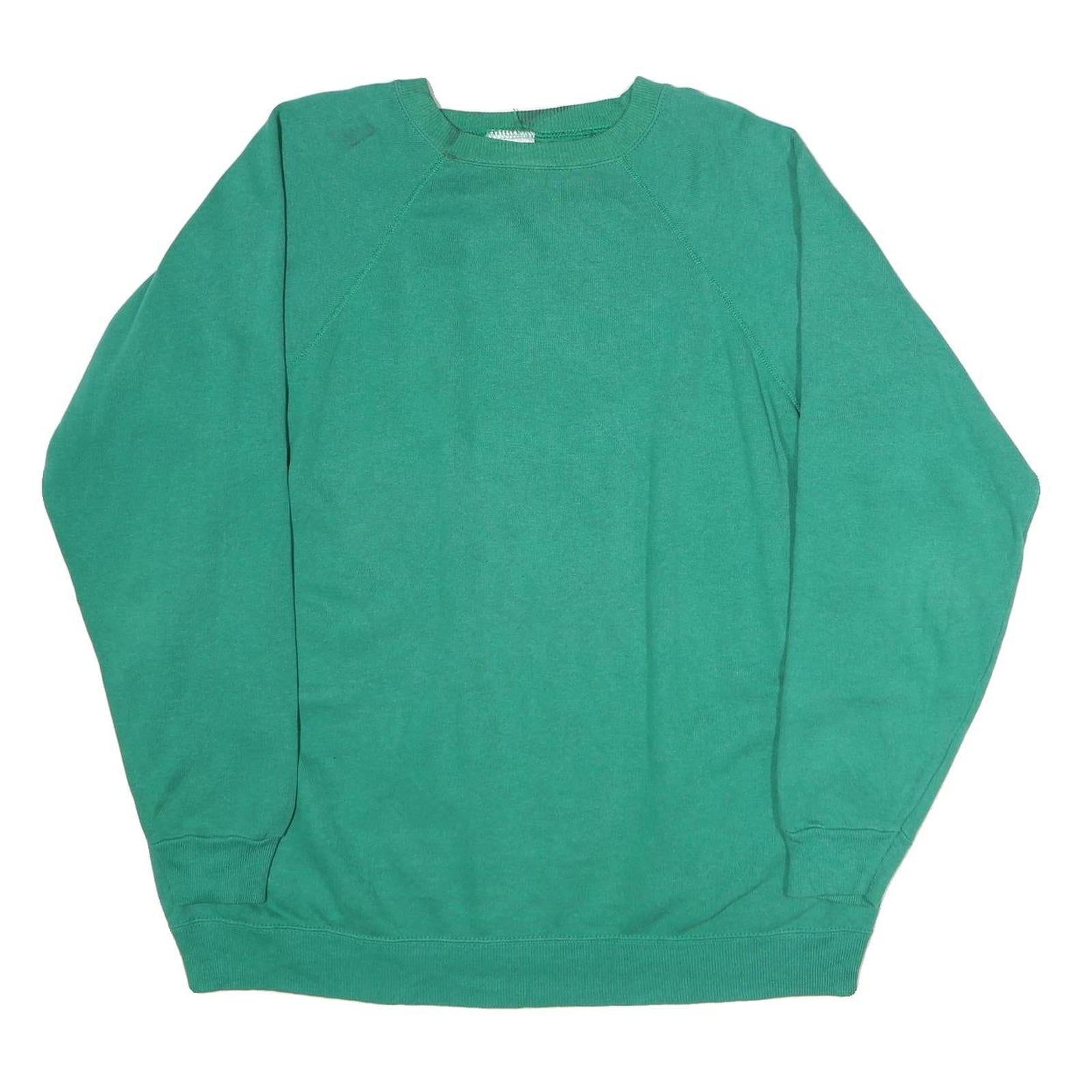 HANES SPORT Mens Green Crew Neck 2XL Cotton Blend Sweatshirt Casual Pullover Refurbished - N/A refurbished available on Cerqular