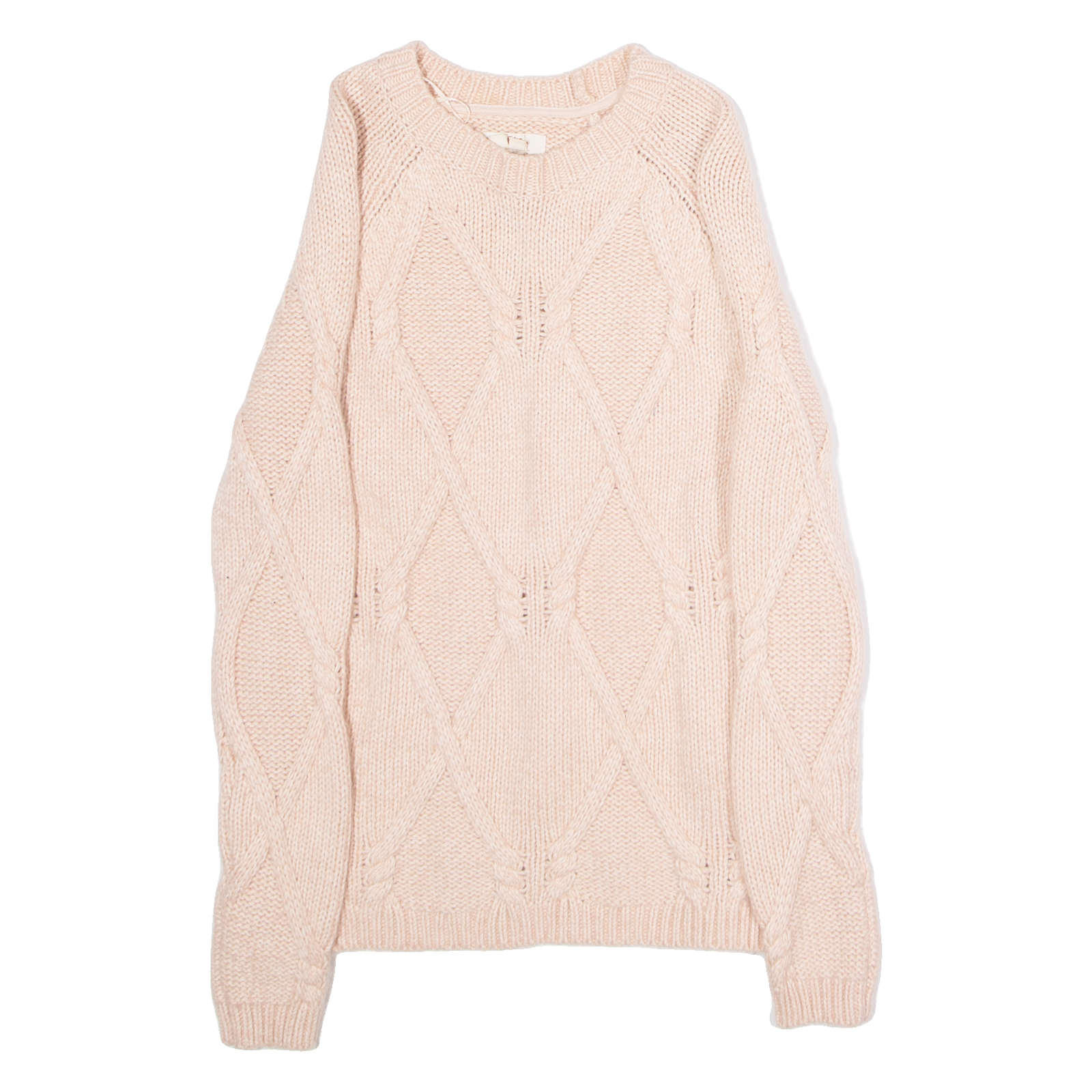 FAT FACE Womens Heavy Knit Jumper Pink Diamond Crew Neck Chunky Knit UK 8 Refurbished - N/A refurbished available on Cerqular