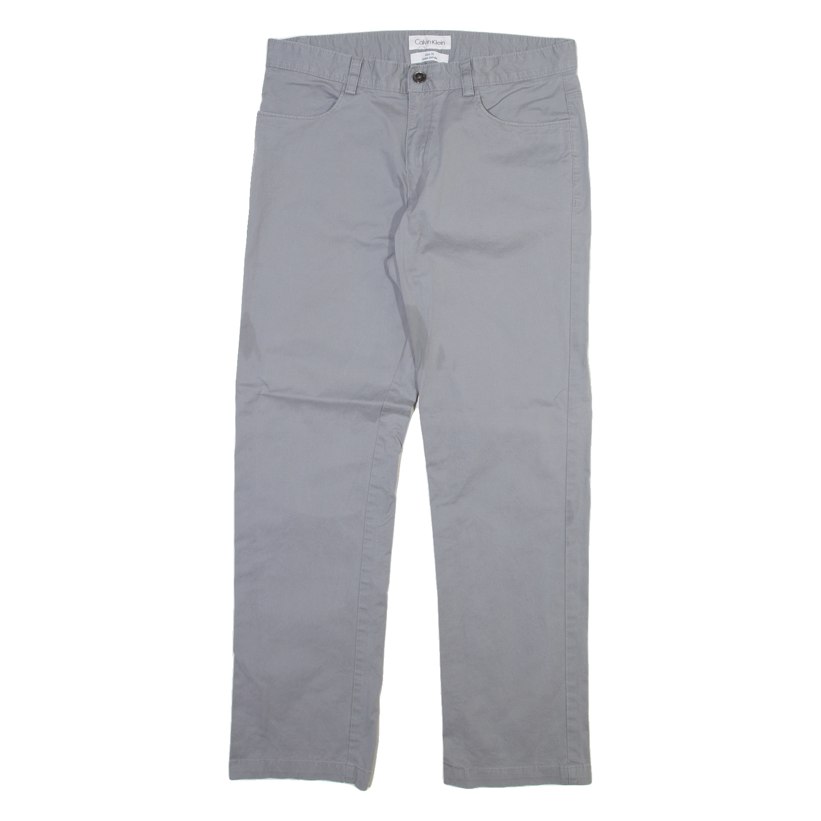CALVIN KLEIN Mens Trousers Grey Slim Straight W32 L30 Refurbished - N/A refurbished available on Cerqular