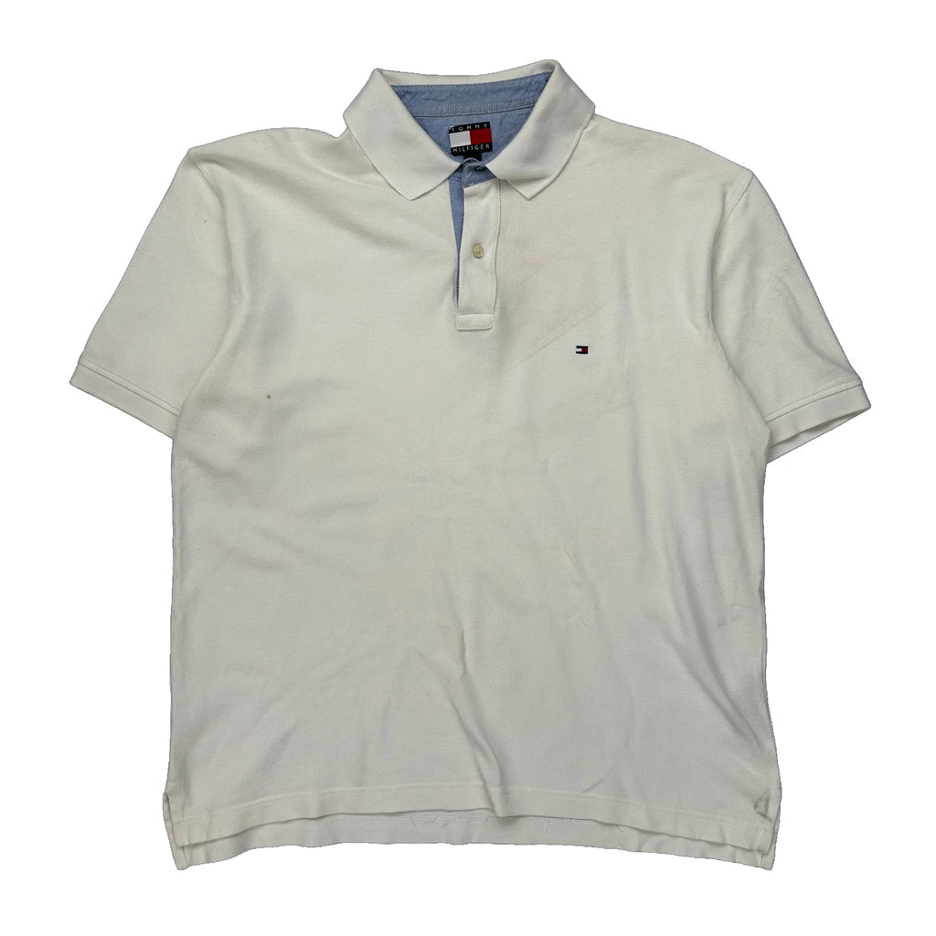 Buy Tommy Hilfiger Polo Shirt - XL White Cotton Refurbished - $24.11 Tommy Hilfiger Polo Shirt - XL White Cotton Refurbished - Thrifted (note: this is a term often used to describe second- refurbished available on Cerqular