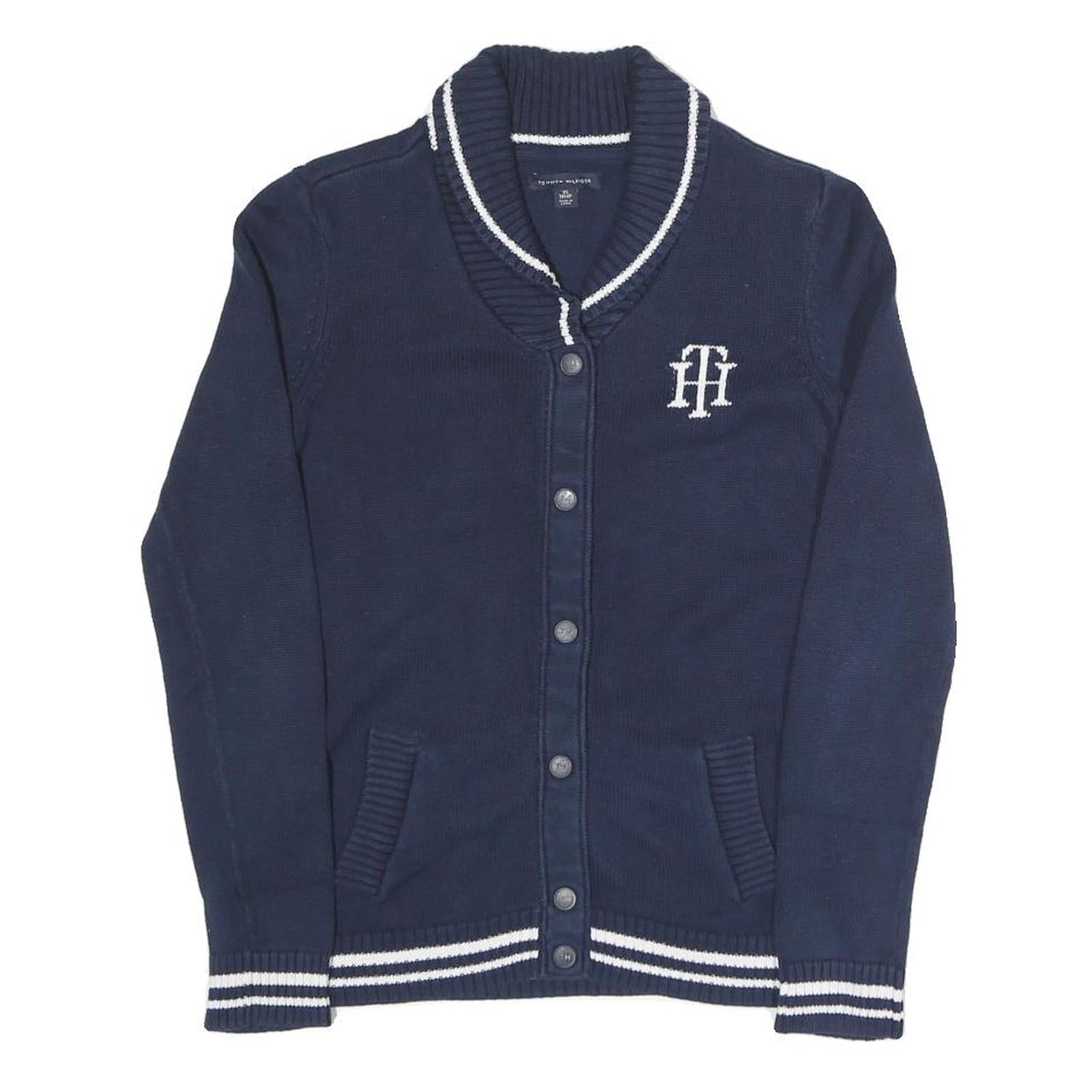 Buy TOMMY HILFIGER Womens Navy & White Classic Button Up Patterned Crew Neck Chunky Refurbished - $54.59 TOMMY HILFIGER Womens Navy & White Classic Button Up Patterned Crew Neck Chunky Refurbished - N/A refurbished available on Cerqular