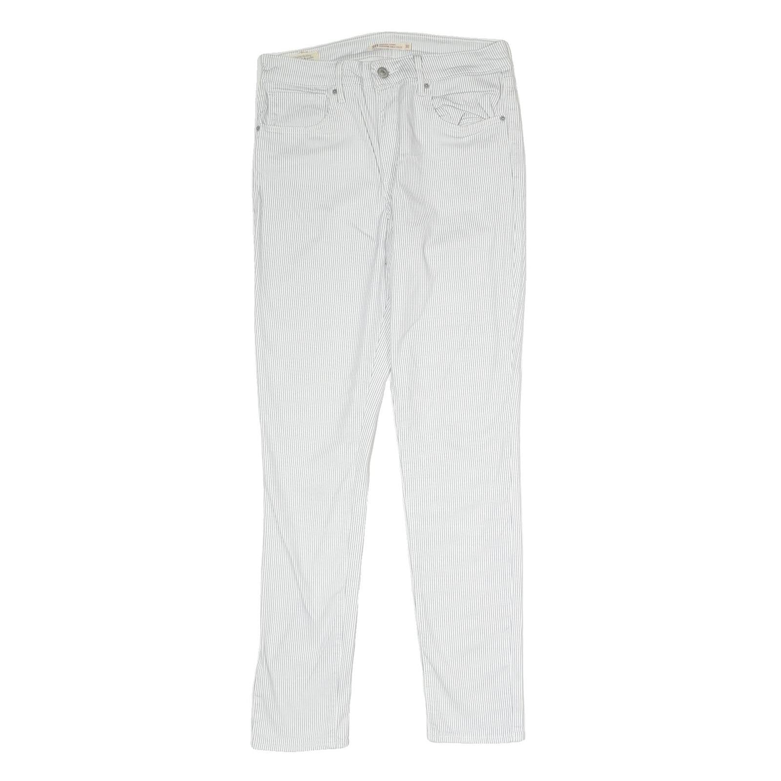 LEVI'S Womens Cotton Blend Slim Fit White Trousers W30 L29 Casual Zip Closure Refurbished - N/A refurbished available on Cerqular